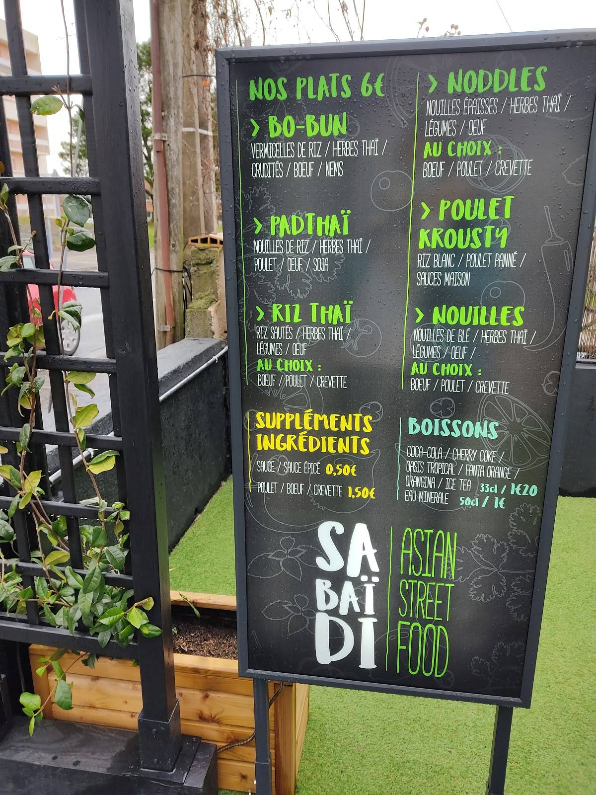Menu de Krousty Sabaidi - Lormont (TRAVAUX)
