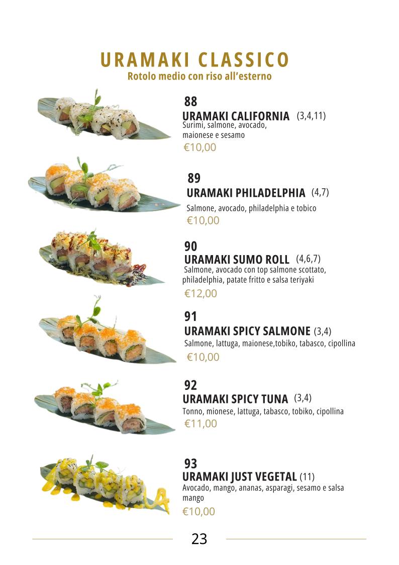 Menu di Kujira Sushi Restaurant 