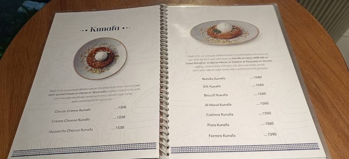 Kunafa Delight menu