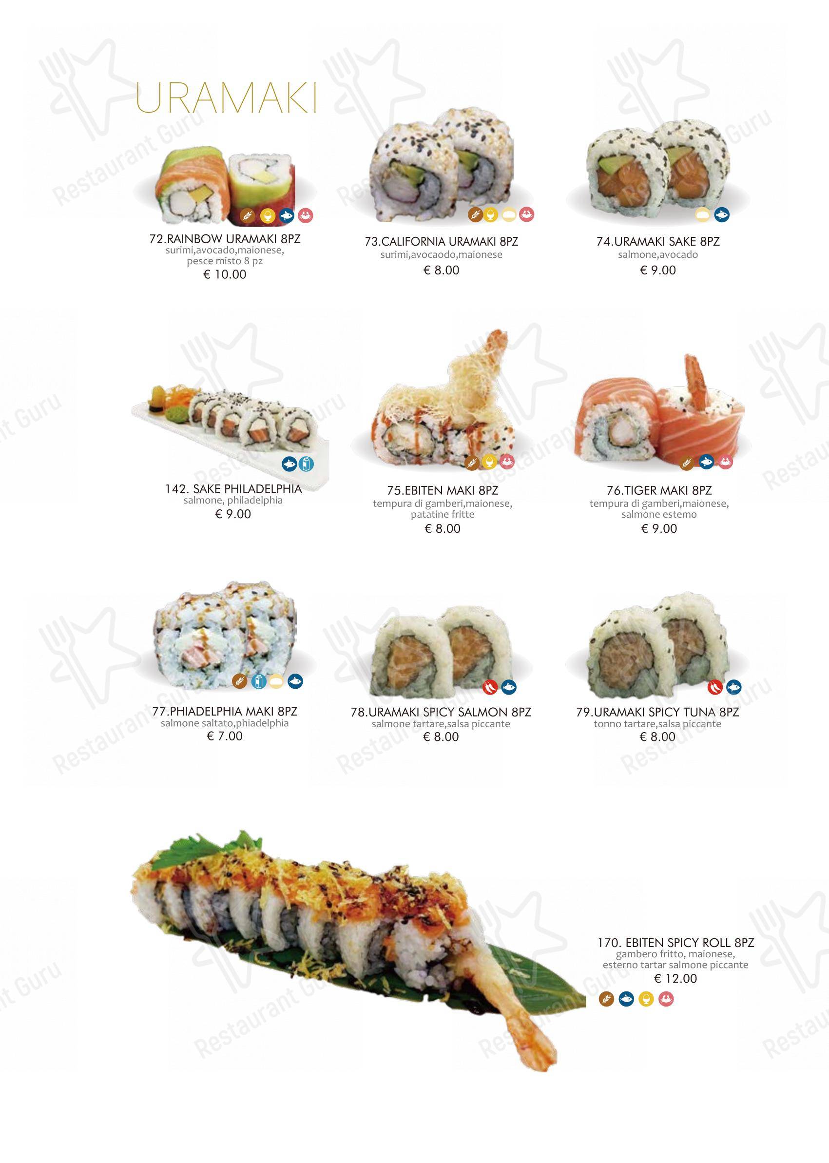 Menu bar per Kurama Restaurant ristorante