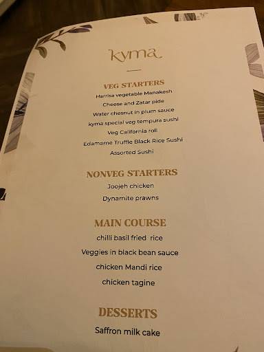 Kyma menu