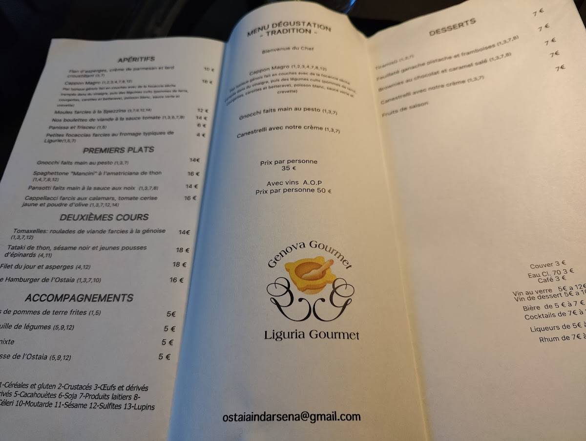 Menu di L’ Ostaia in Darsena 