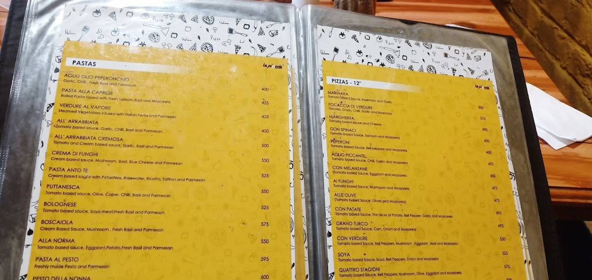 LA PIZZERIA menu