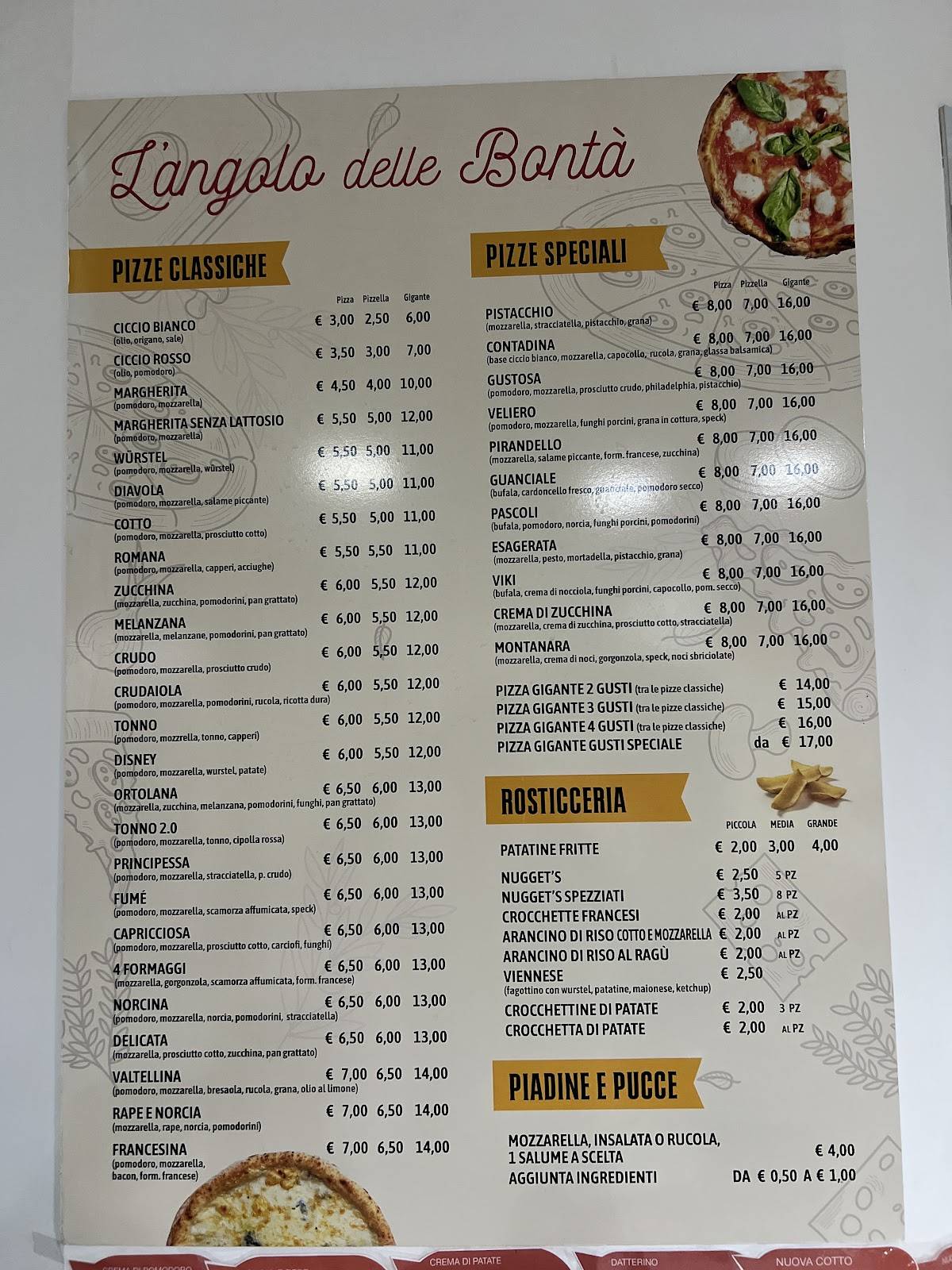 Menu di L'Angolo Delle Bontà 