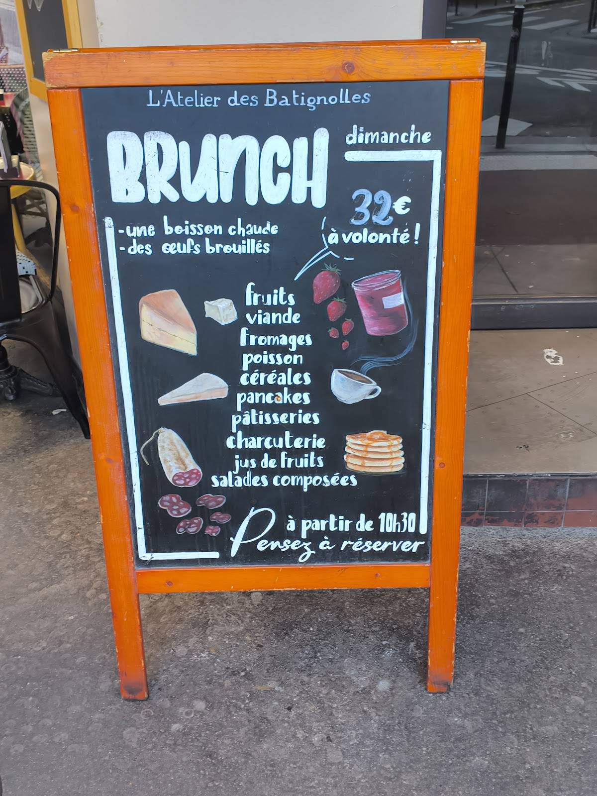 Menu de L'Atelier des Batignolles