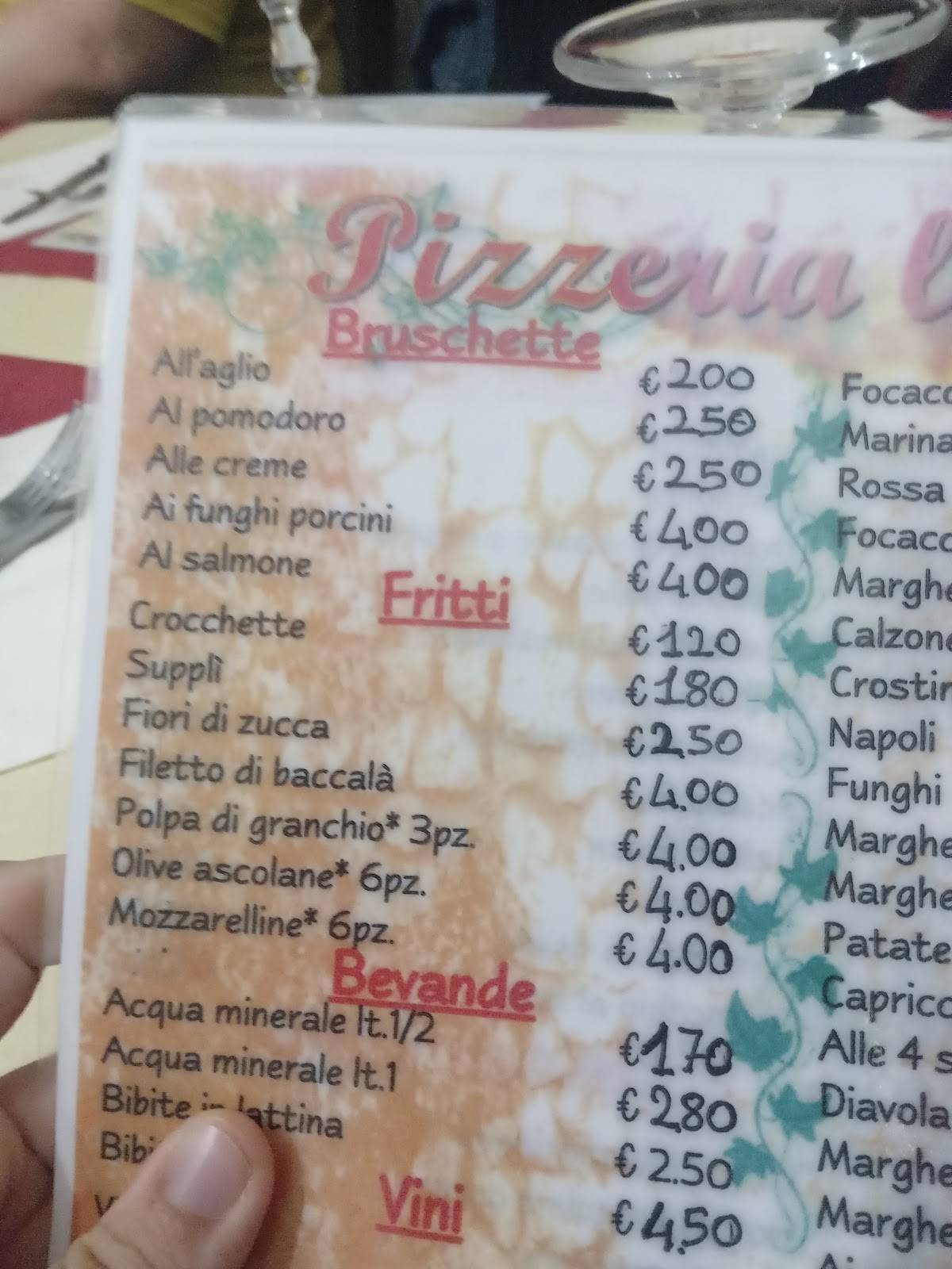 Menu di L'Edera 