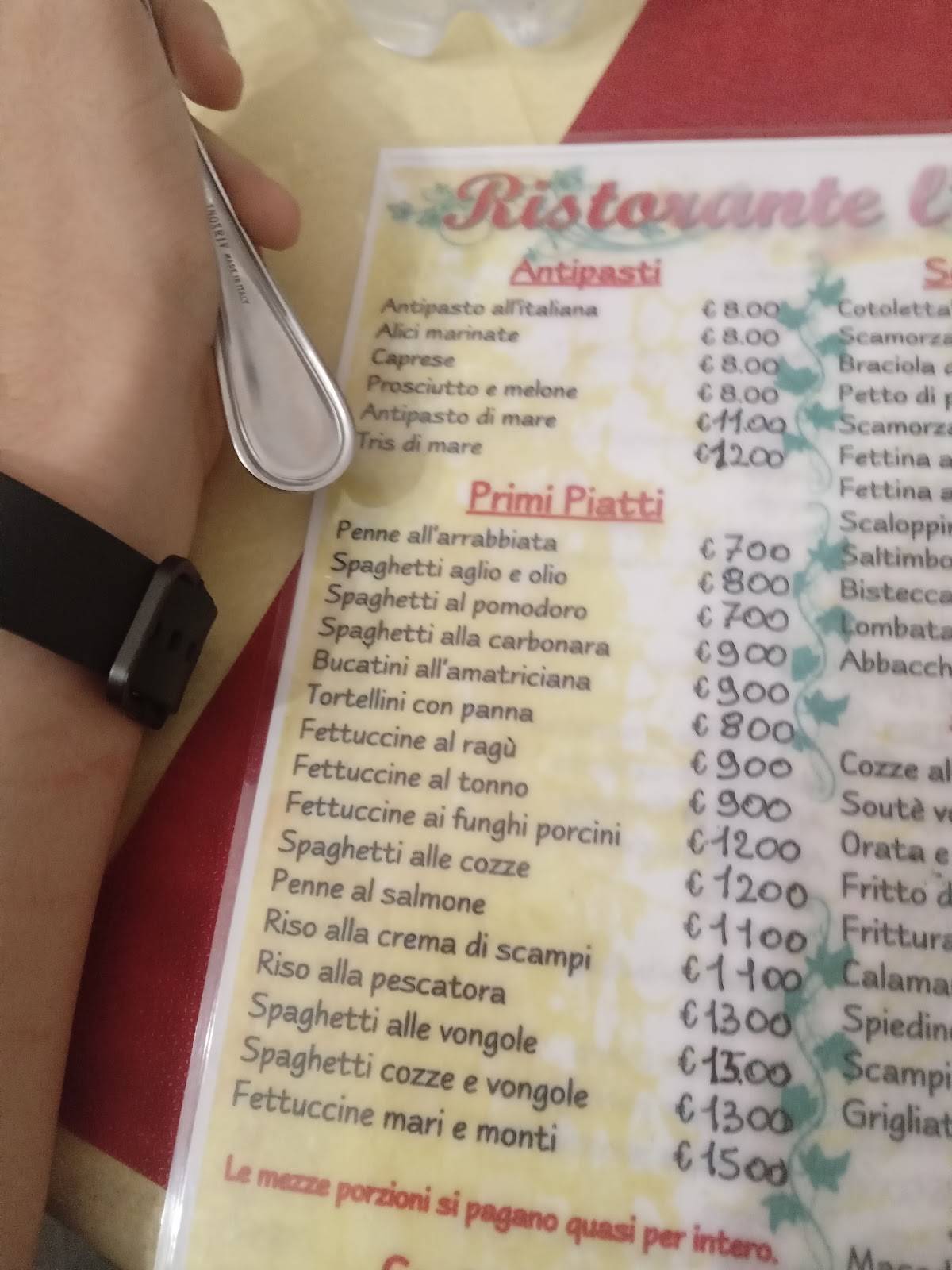 Menu di L'Edera 
