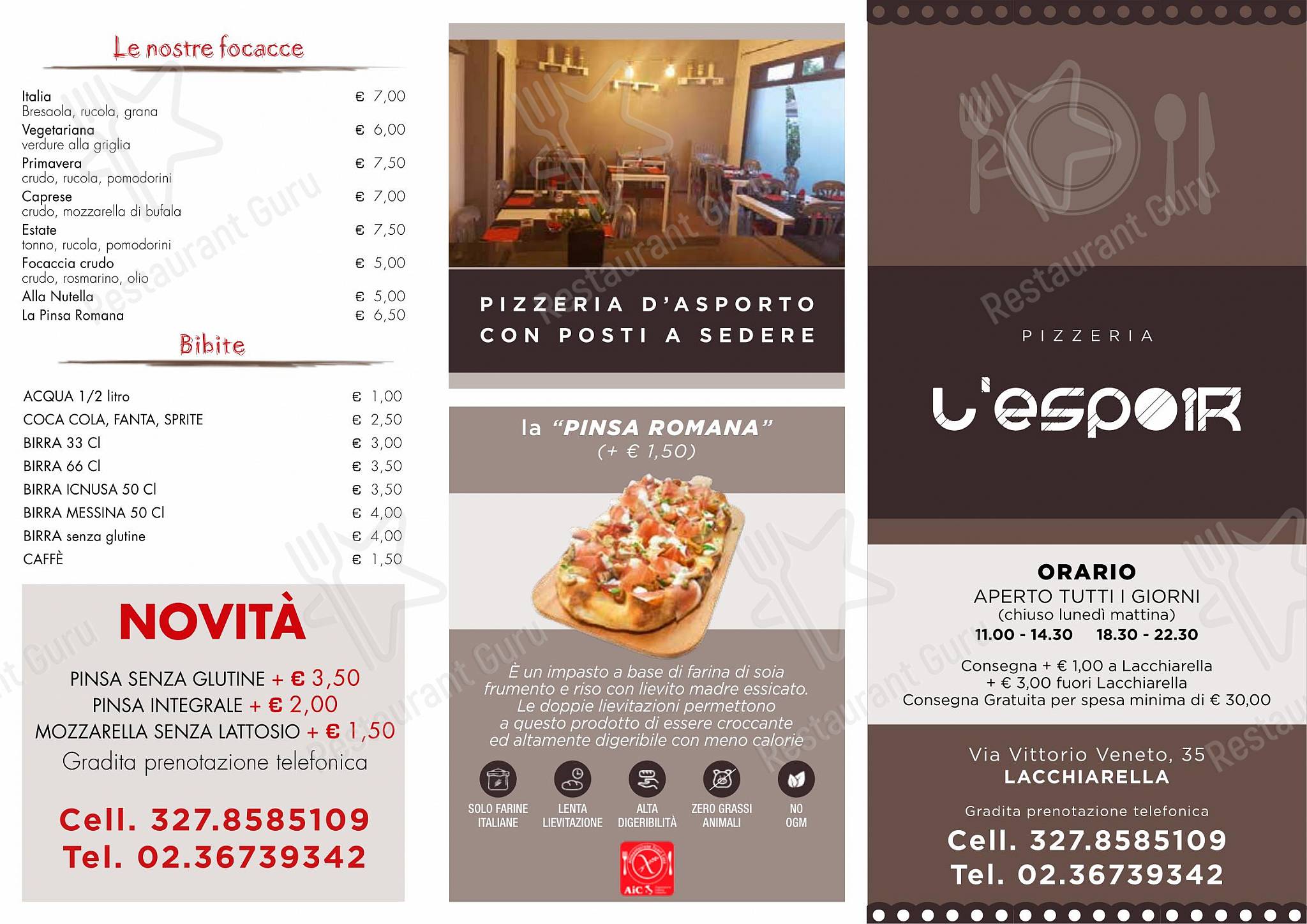 Menu di L'Espoir Lacchiarella 