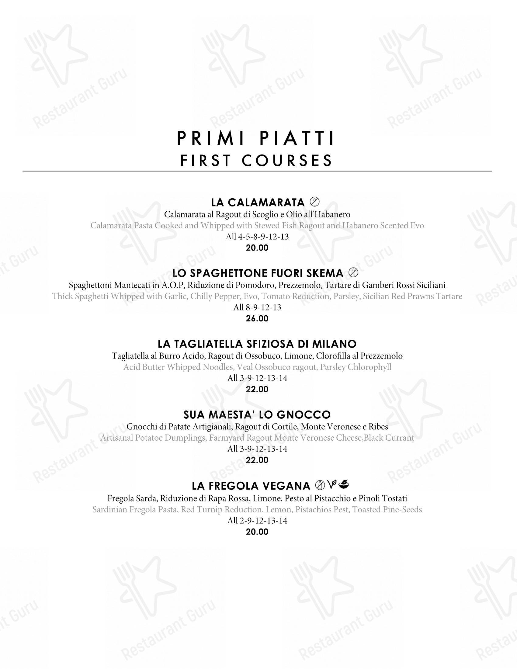 Основное меню per L'Evangelista Ristorante & Enoteca in Verona