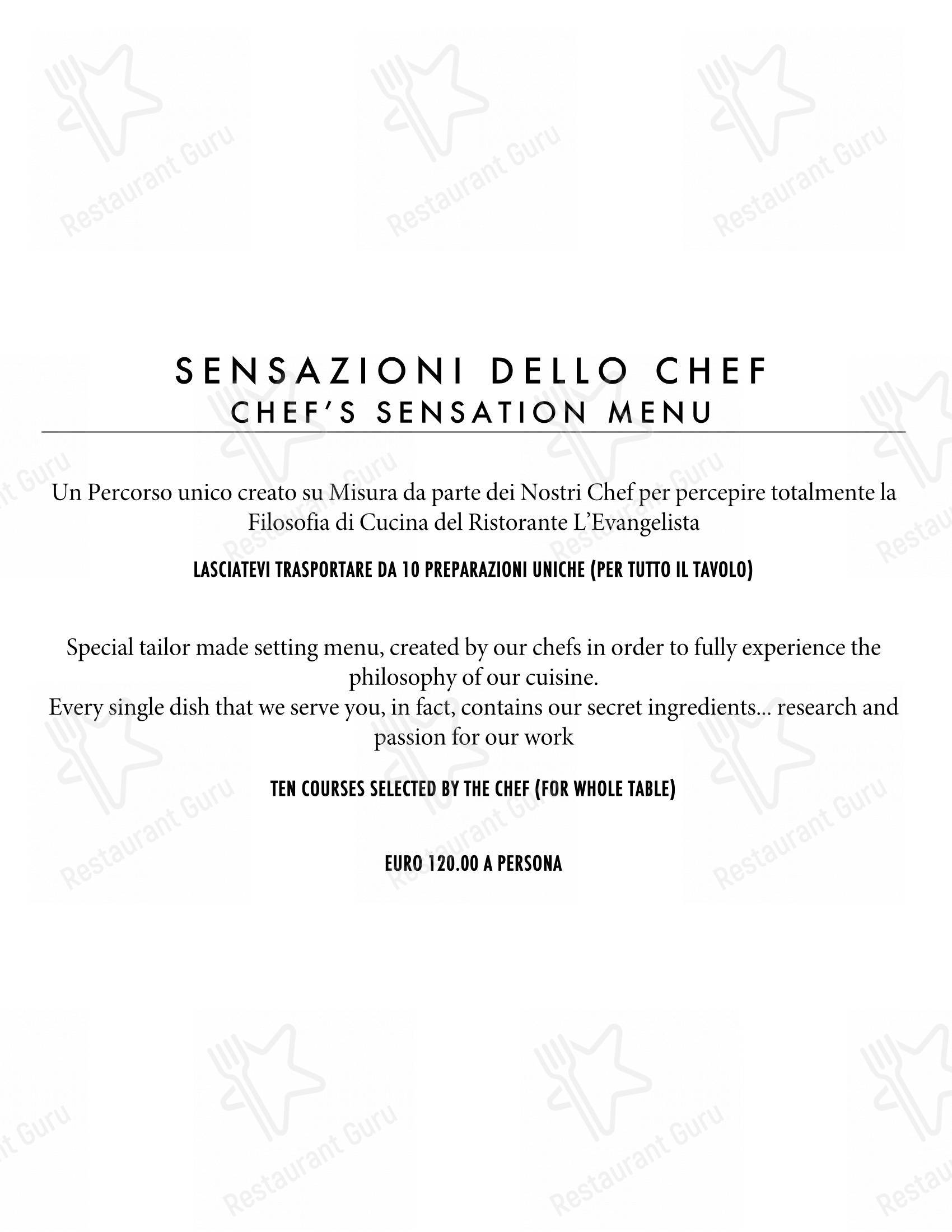 L'Evangelista Ristorante & Enoteca in Verona - Menu