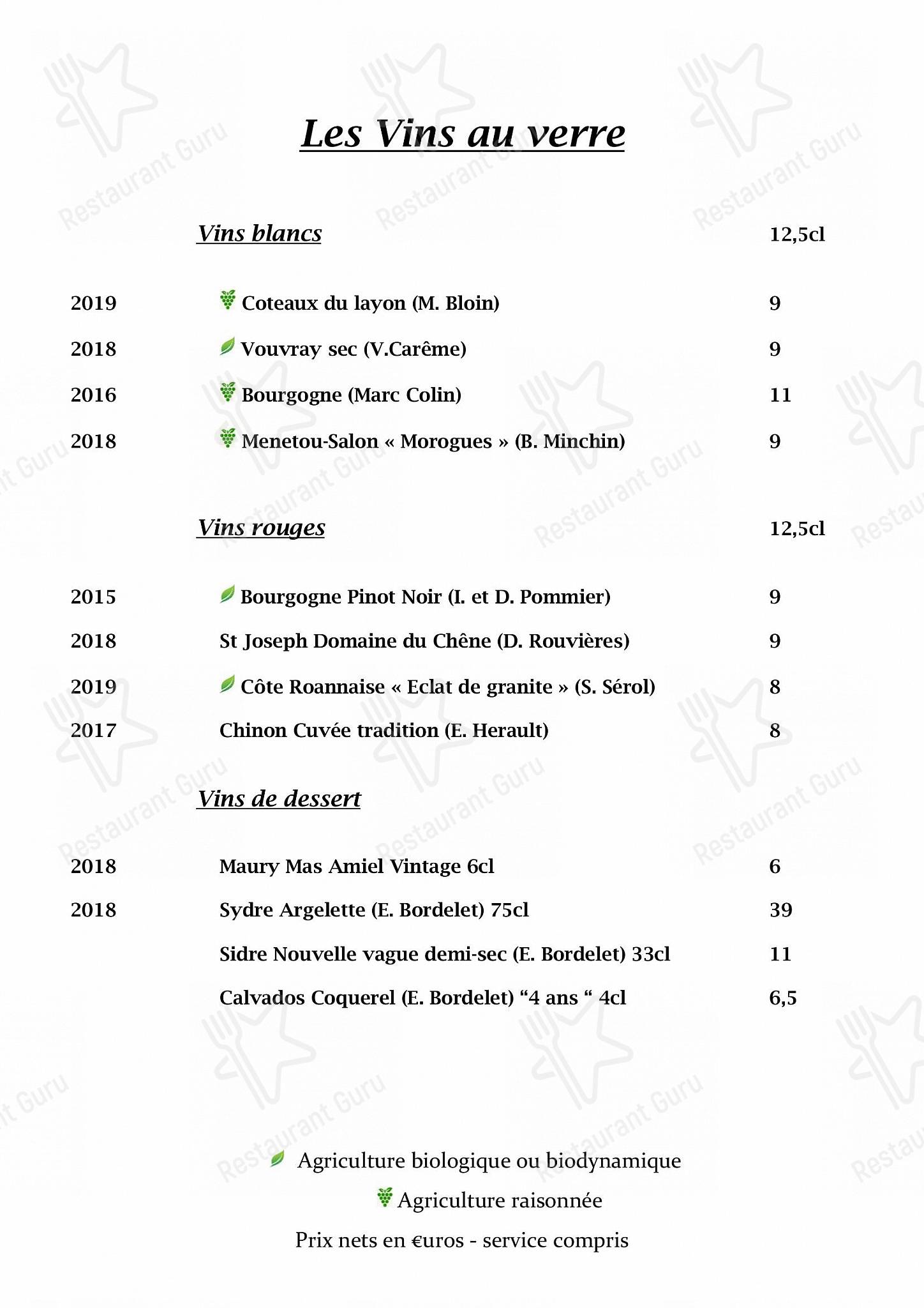 Dinner Menu pour L'Opidom restaurant