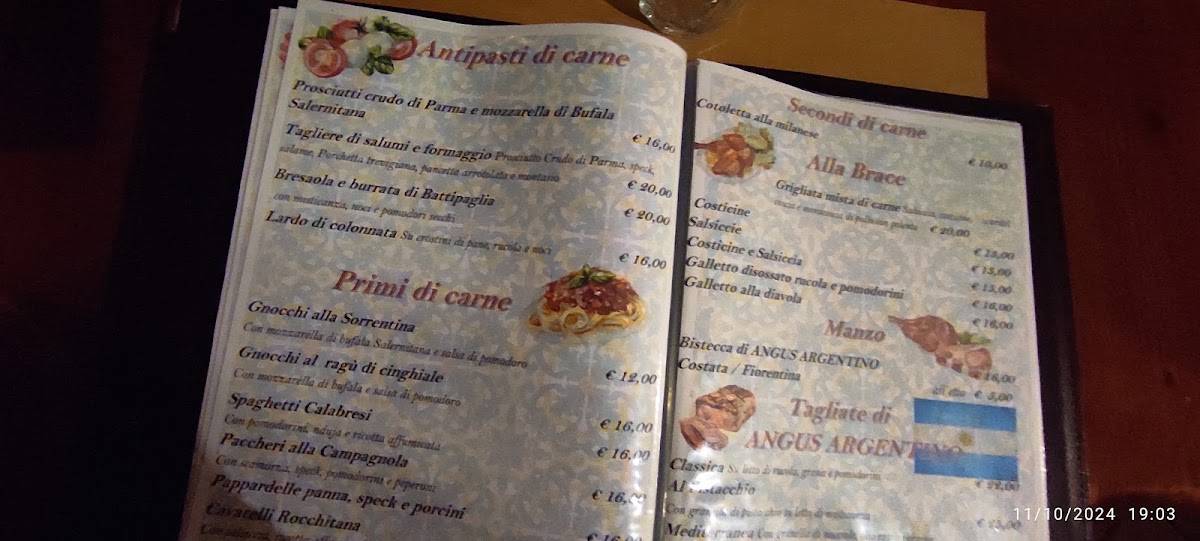 Menu di La Baita 