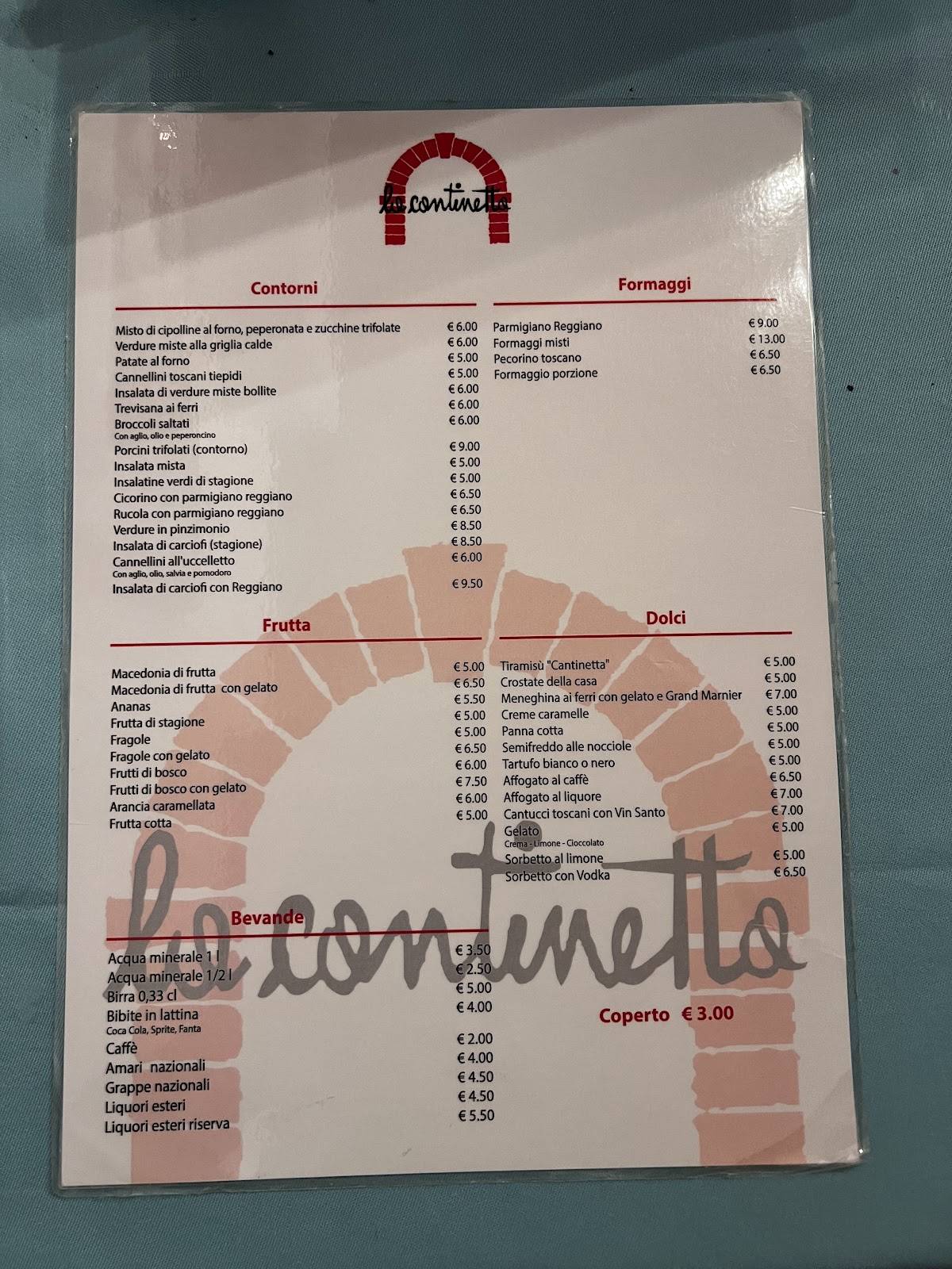 Menu di La Cantinetta 