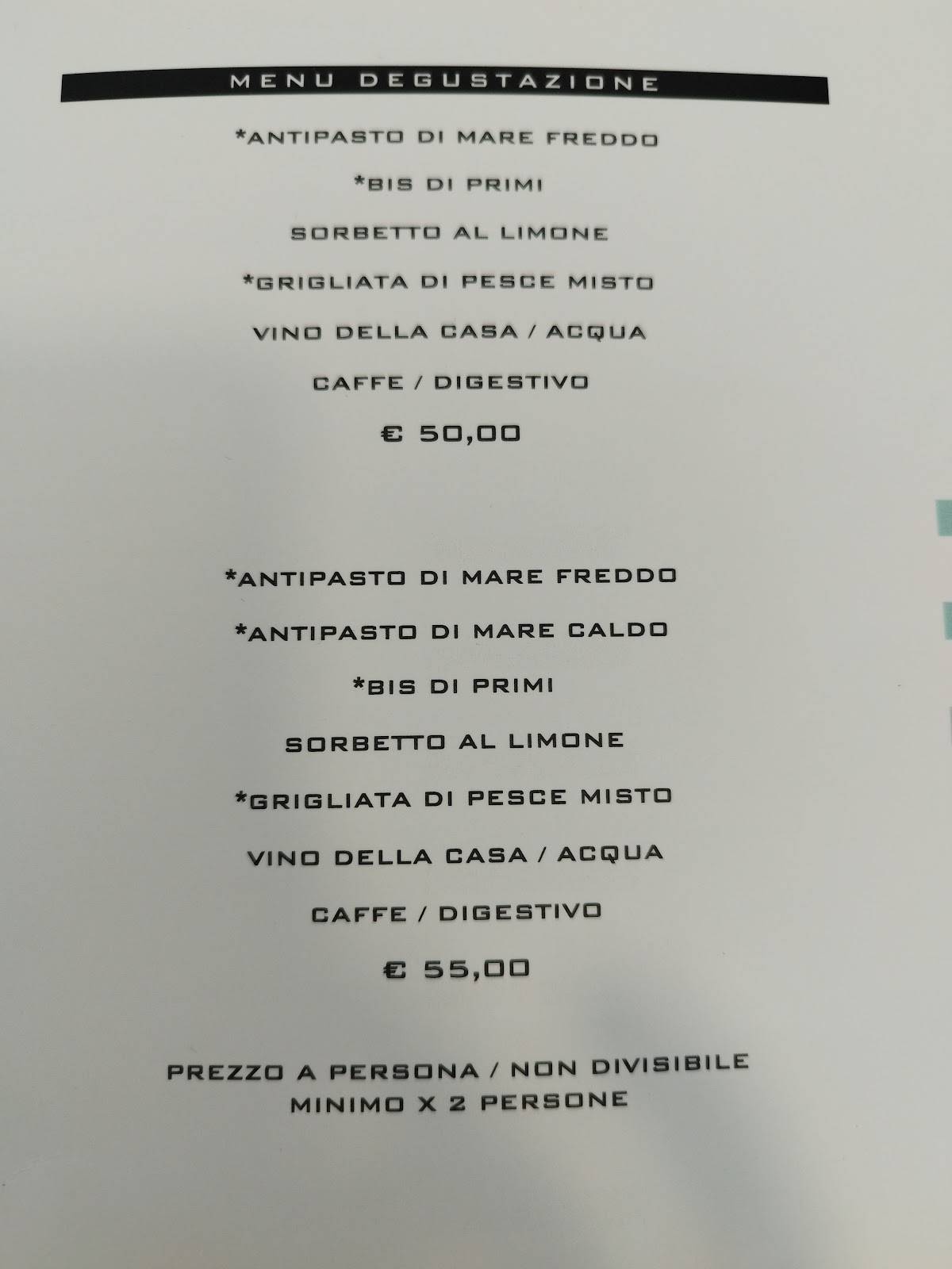 Menu di La Cappa Ristorante e Pizzeria 