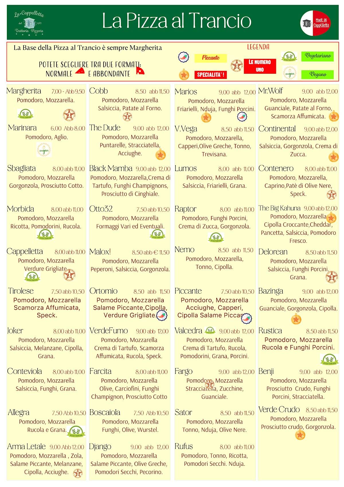 Menu di La Cappelletta 