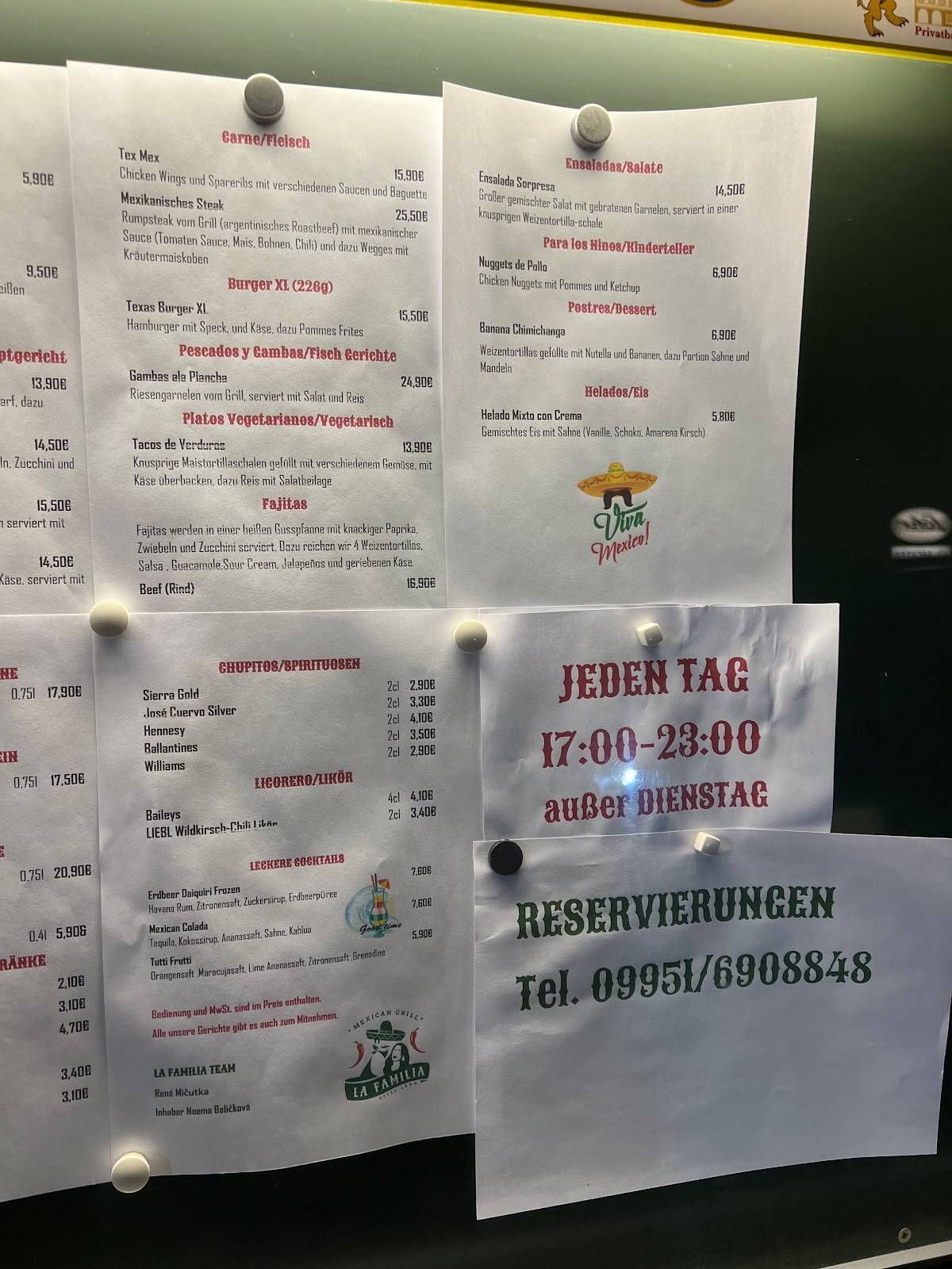 Bärlin Döner Landau Speisekarte Speisekarte von La Familia Mexican Grill restaurant, Landau an der Isar