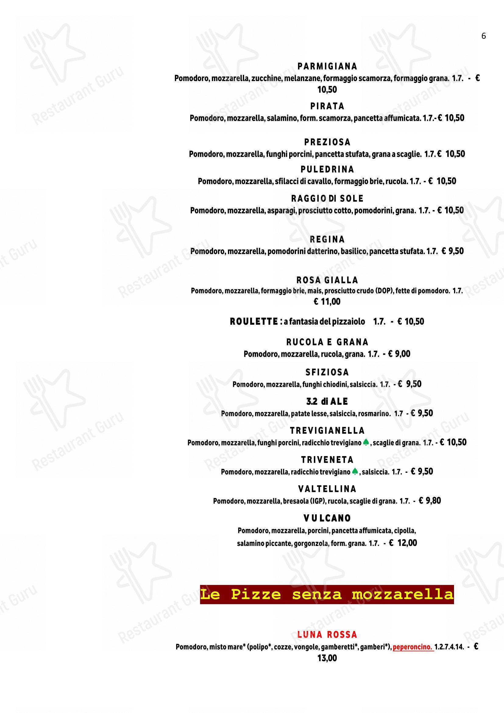 La Favorita Pizzeria Ristorante in Castelfranco Veneto - Menu