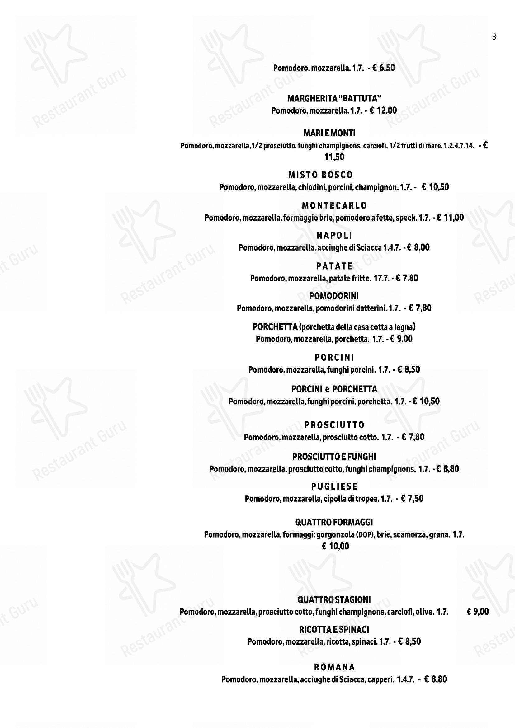 Menu di La Favorita Pizzeria Ristorante - Menu