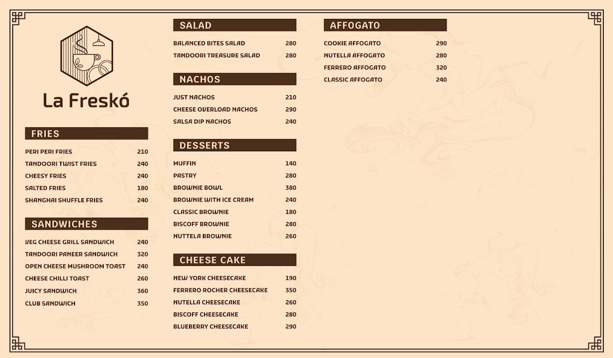 La Freskó menu