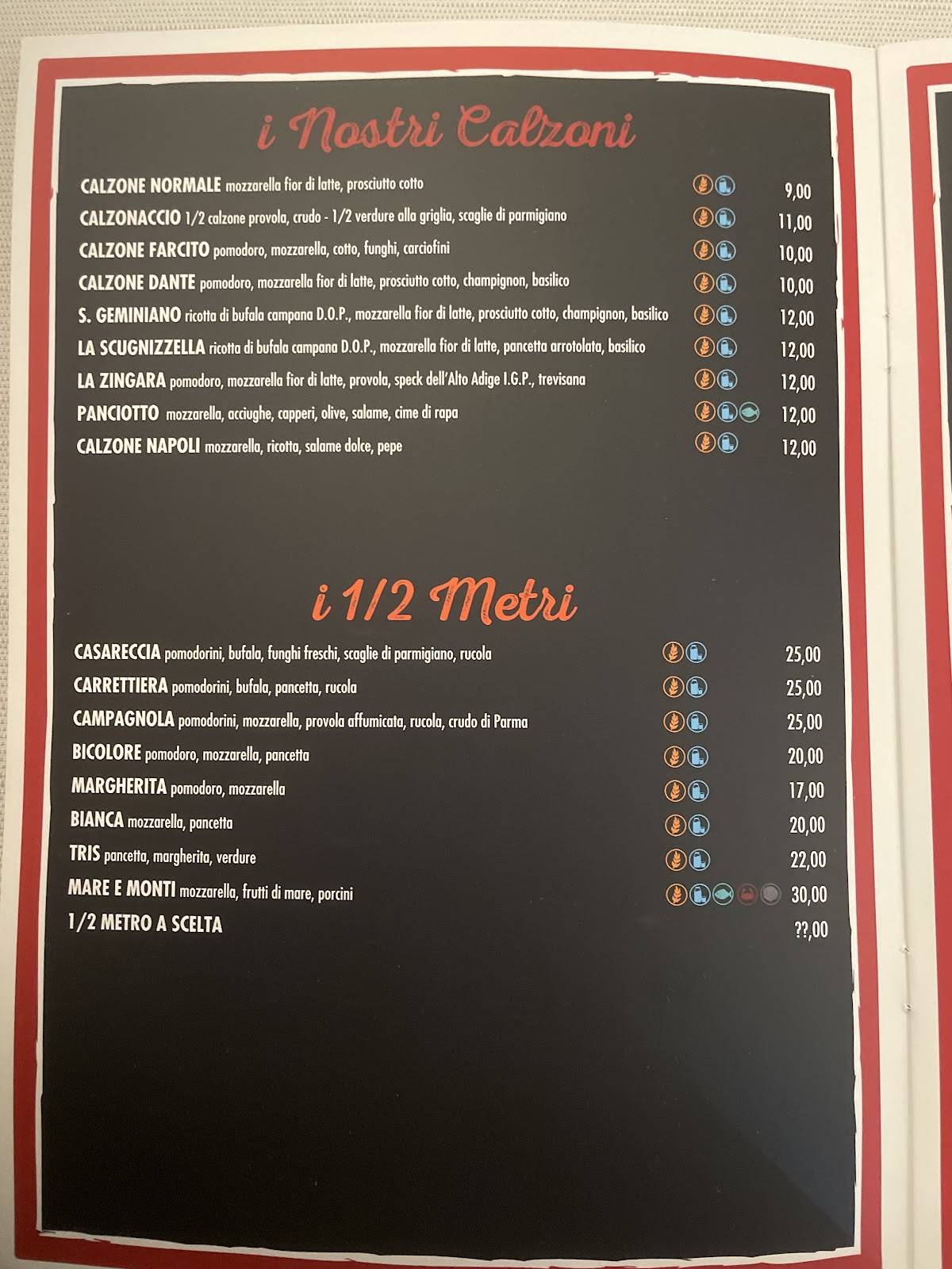 Menu di La Griglia 