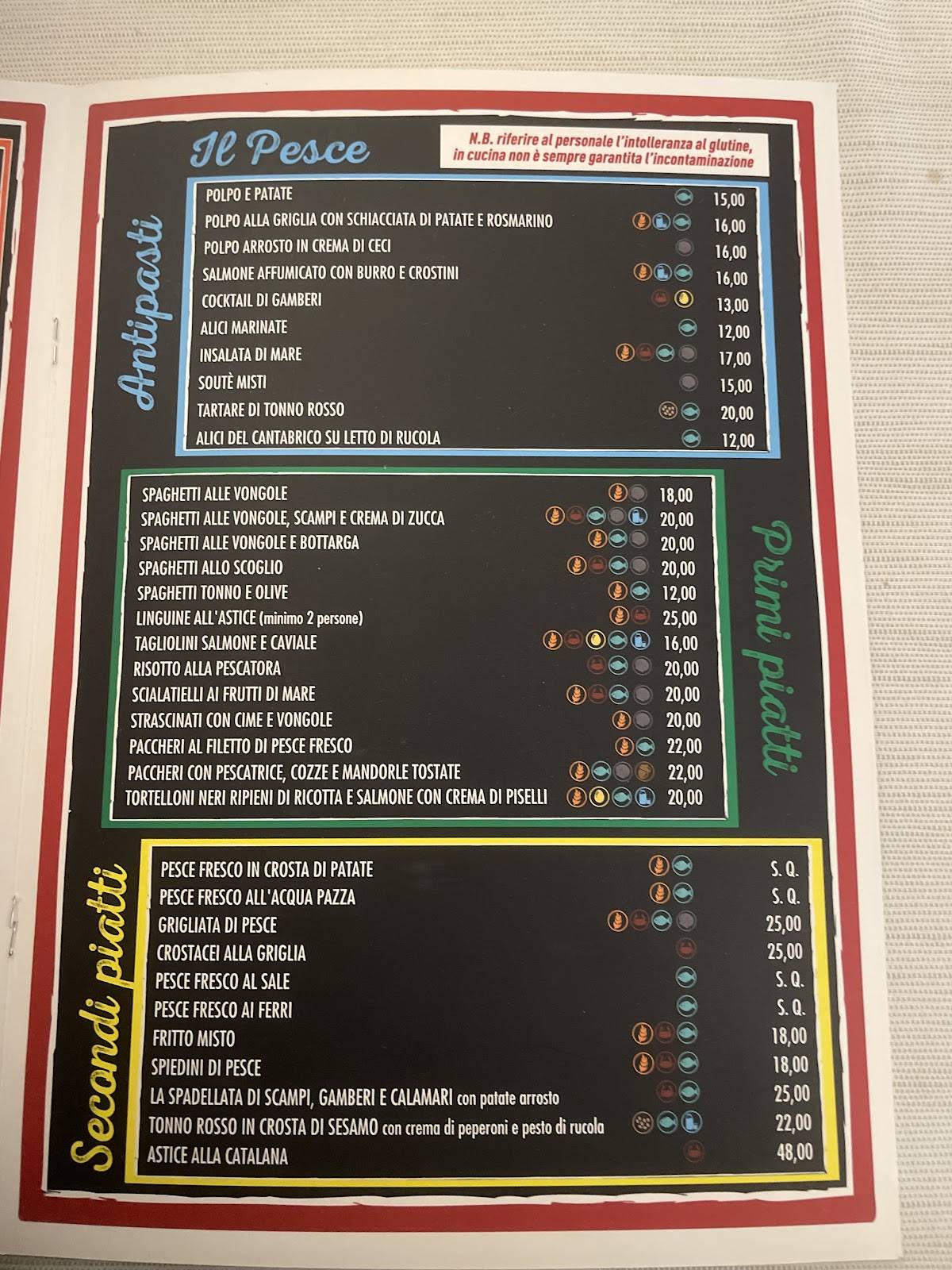 Menu di La Griglia 