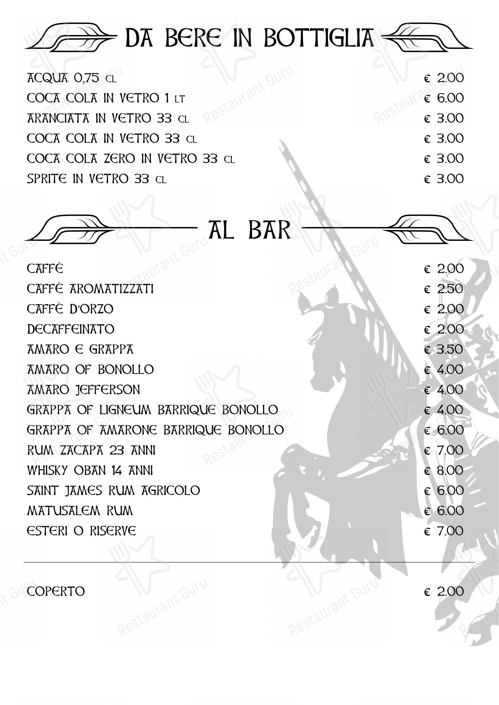 Menu di La Locanda Del Cavaliere - Menu