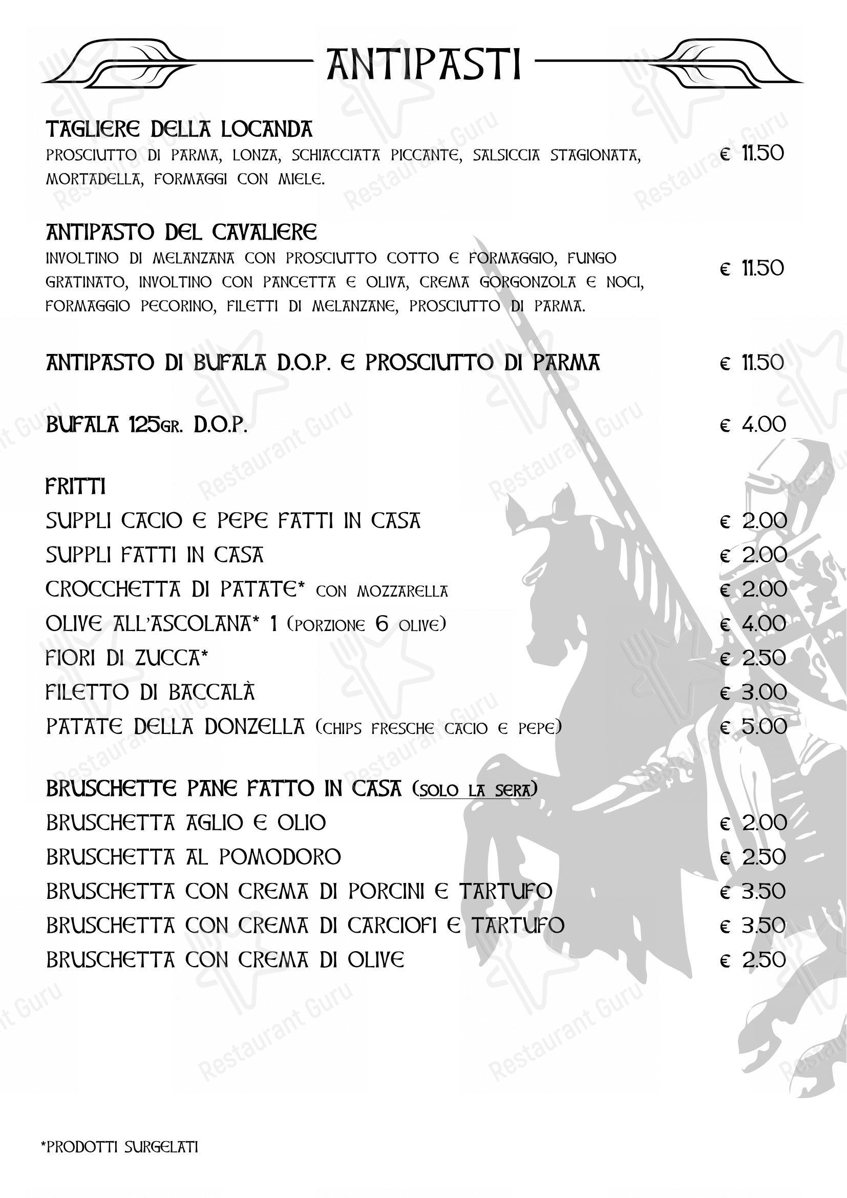 Menu di La Locanda Del Cavaliere - Menu