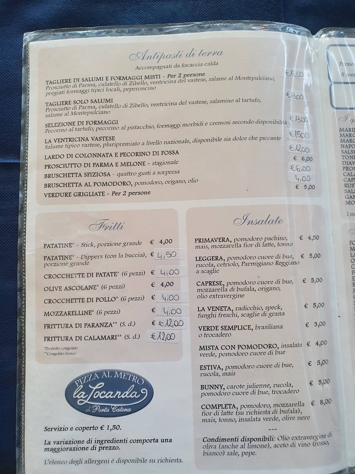 Menu di La Locanda Di Porta Catena 
