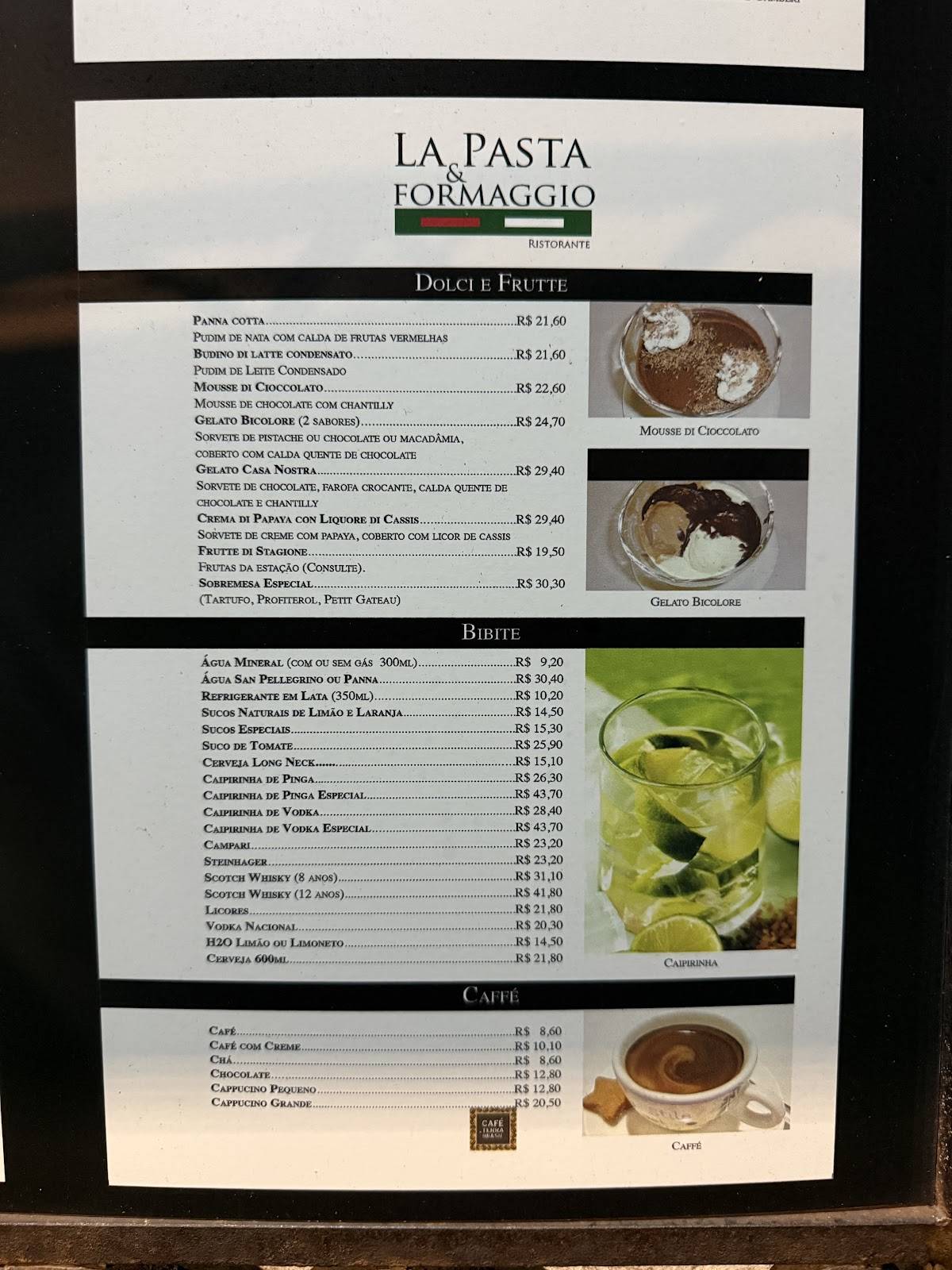La Pasta & Formaggio Ristorante cardápio