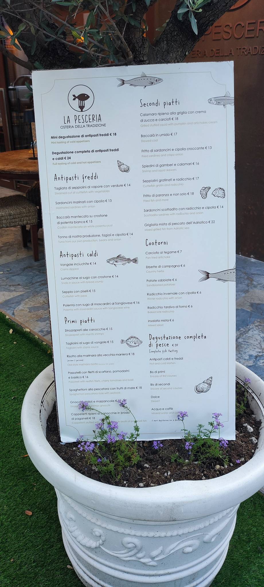 Menu di La Pesceria 