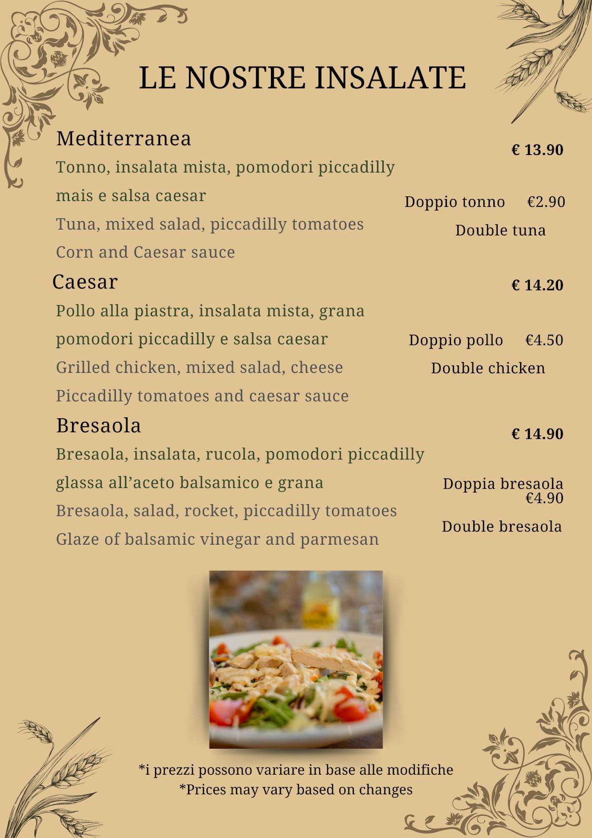 Menu di La Piadella Loano 