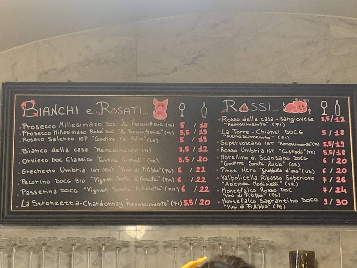 Menu di La Prosciutteria Perugia 