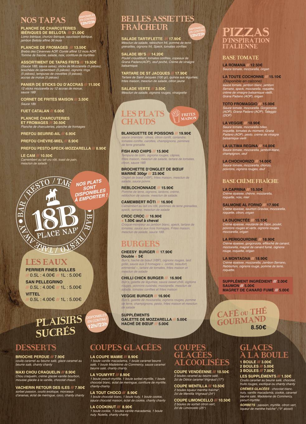 Menu de Le 18 B