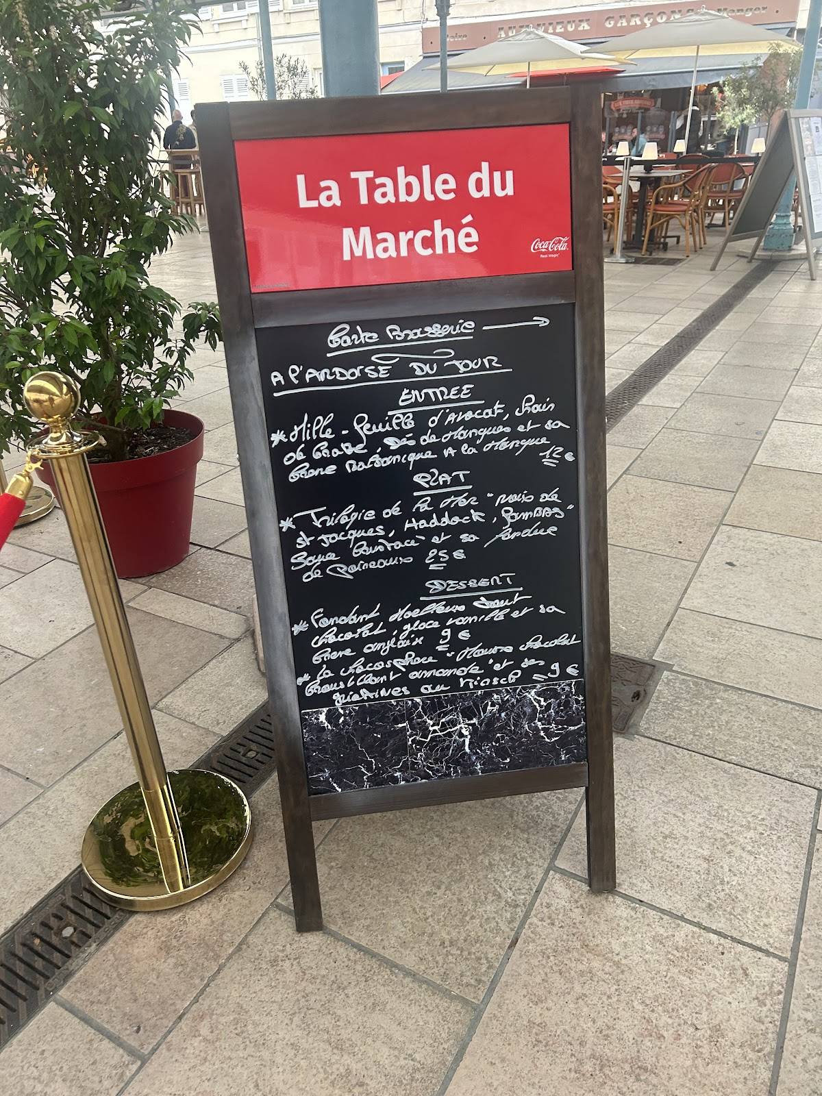 Menu de La Table du Marché