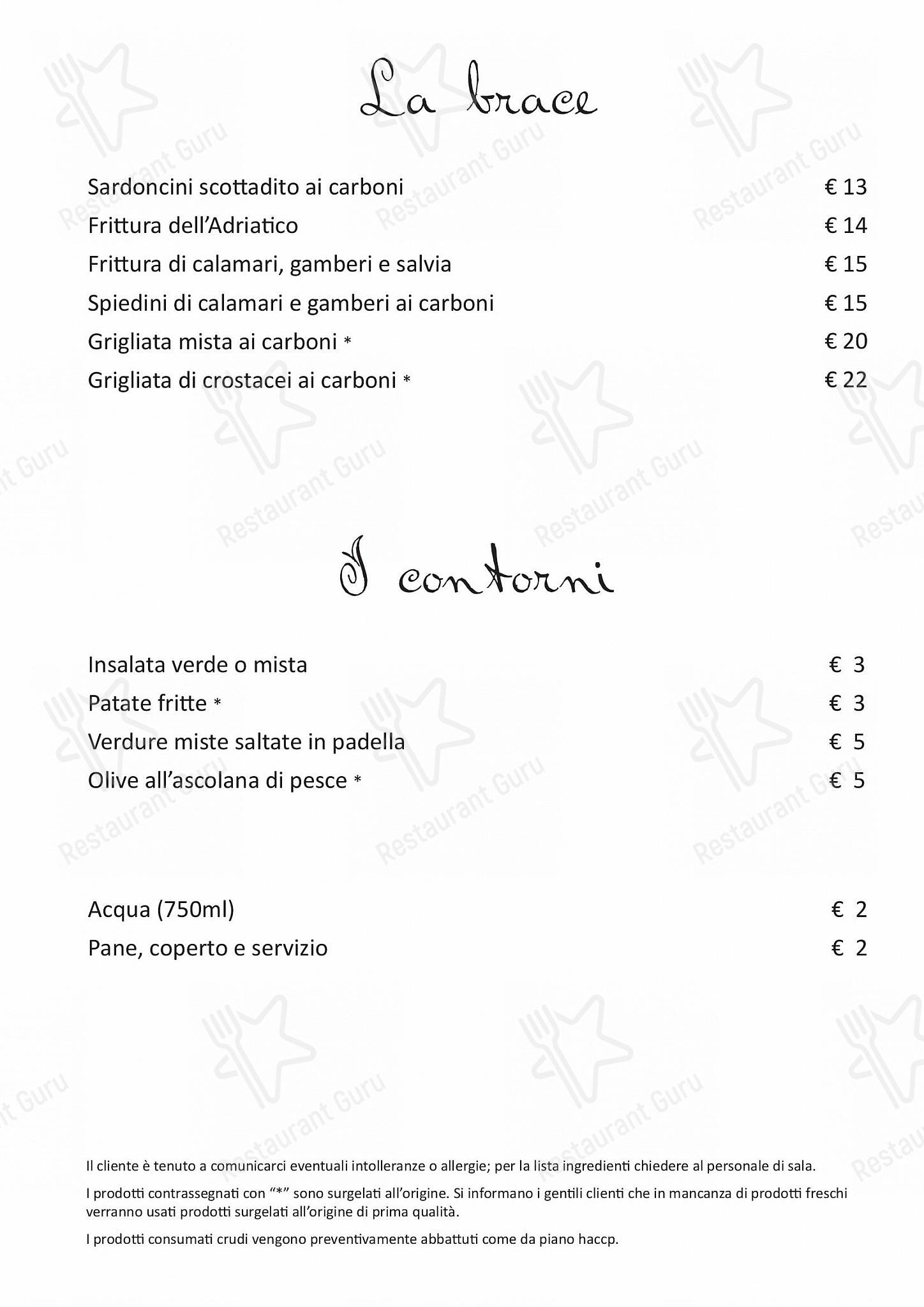 Menu di Ristorante la Tana del Polpo - Ancona - Основное меню