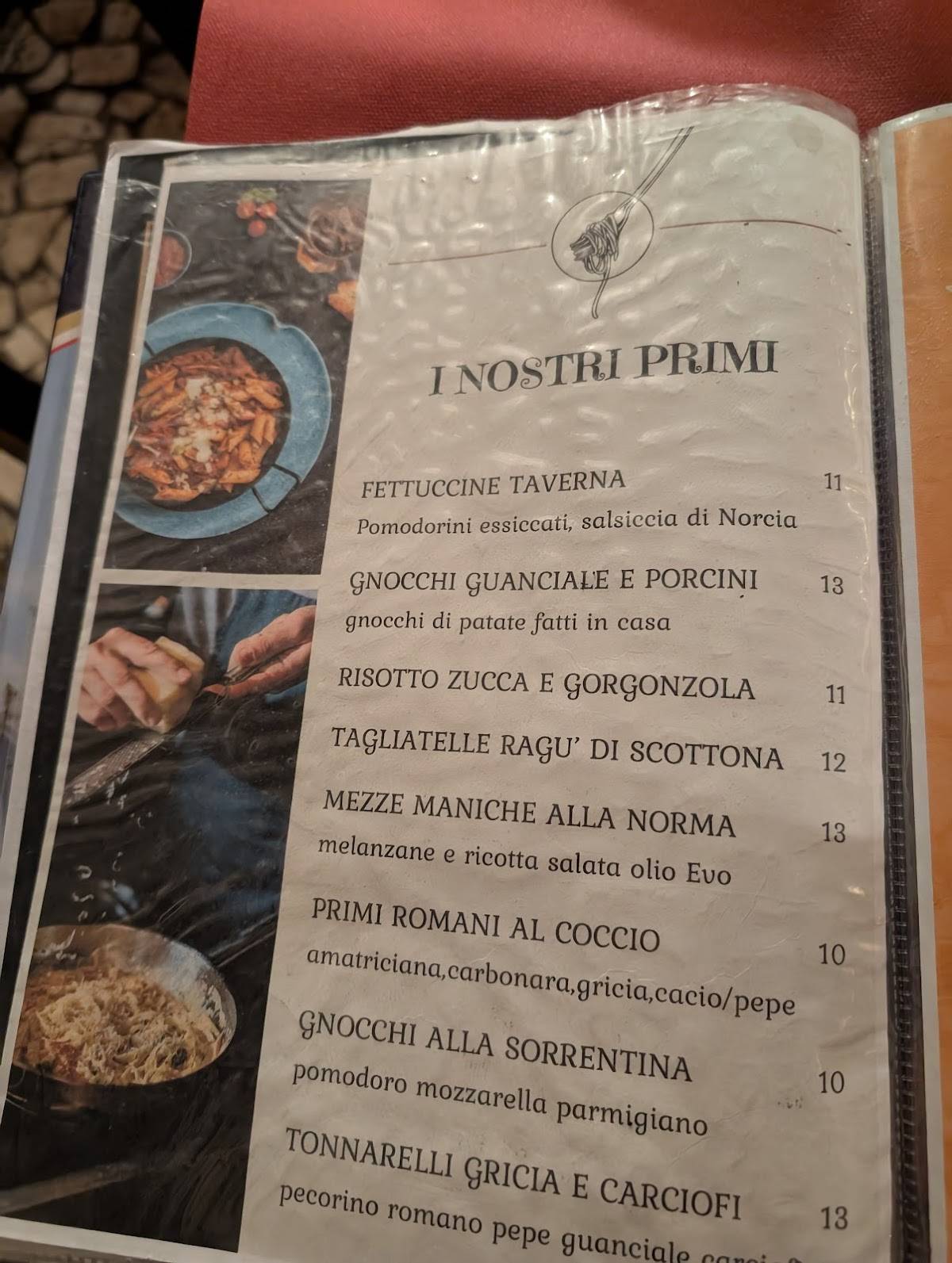 Menu di La Taverna del Grano 