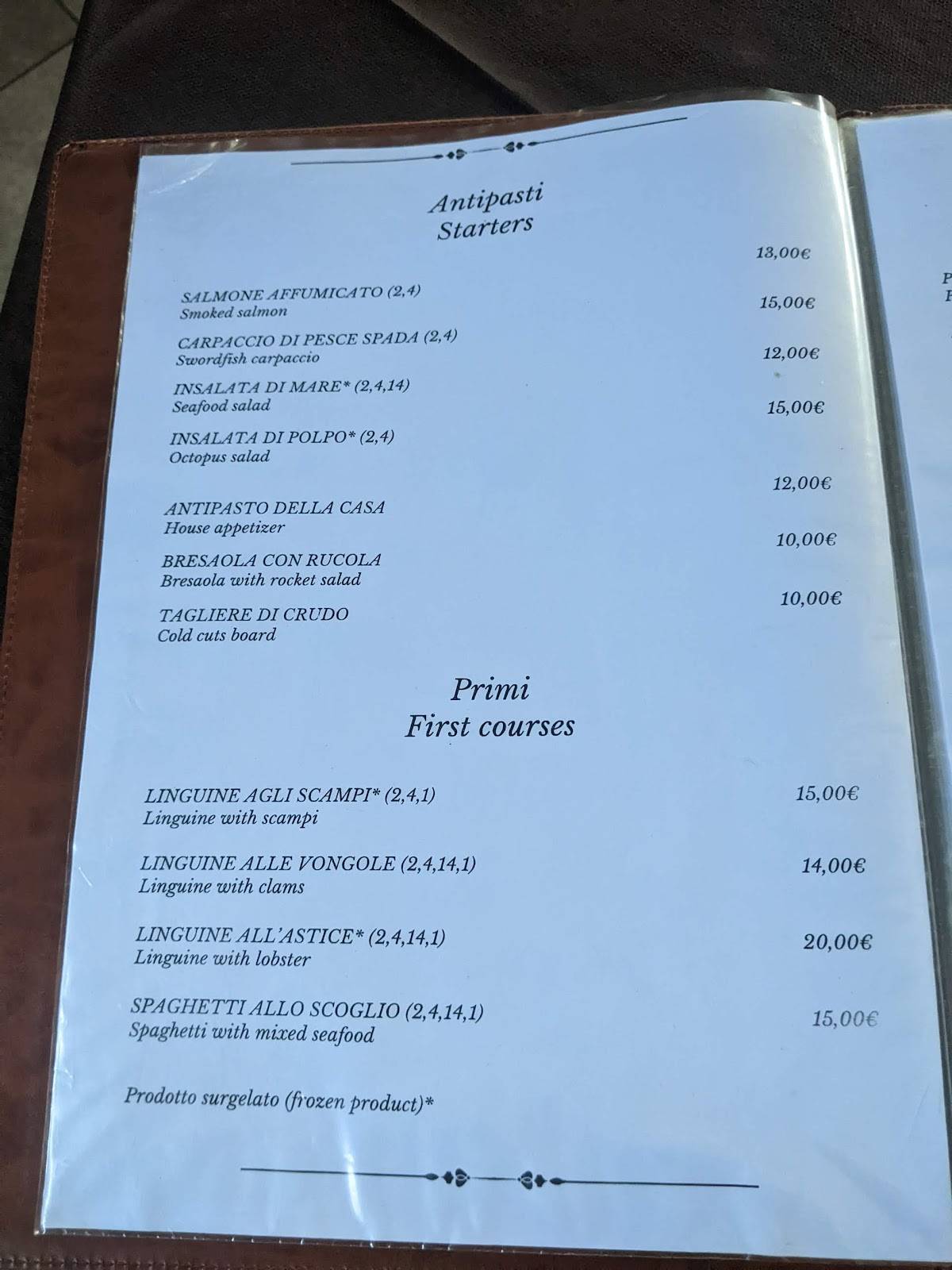 Menu di La Vecchia Trattoria 
