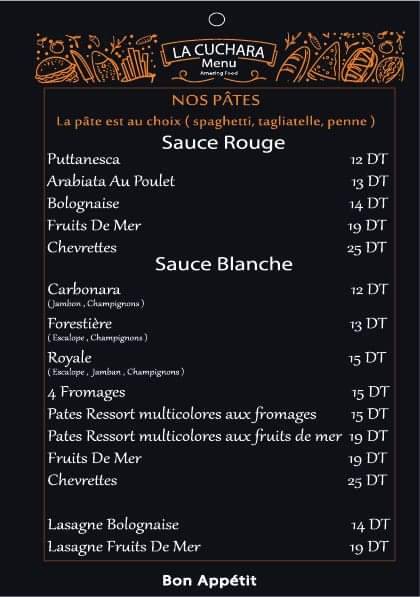 Menu de La cuchara