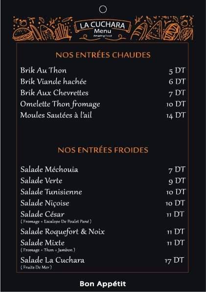 Menu de La cuchara