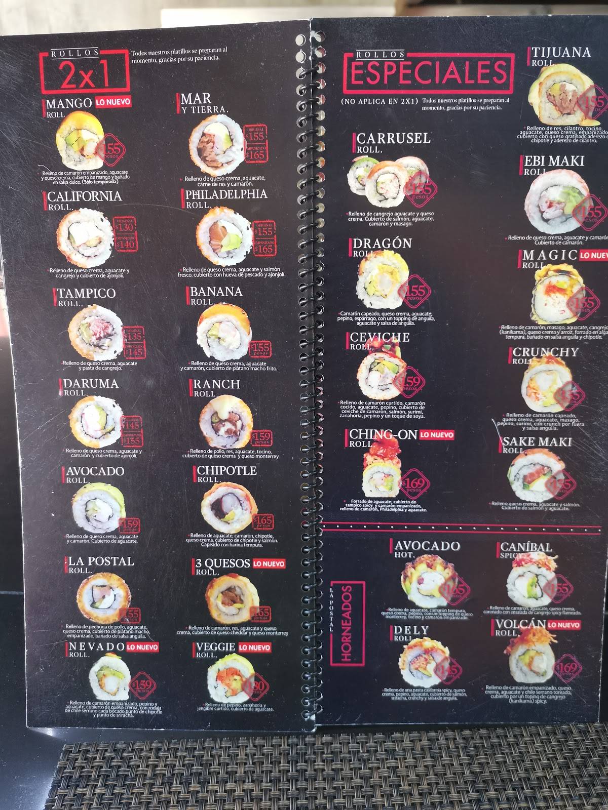 Carta del restaurante La postal teriyaky & sushi, Tijuana
