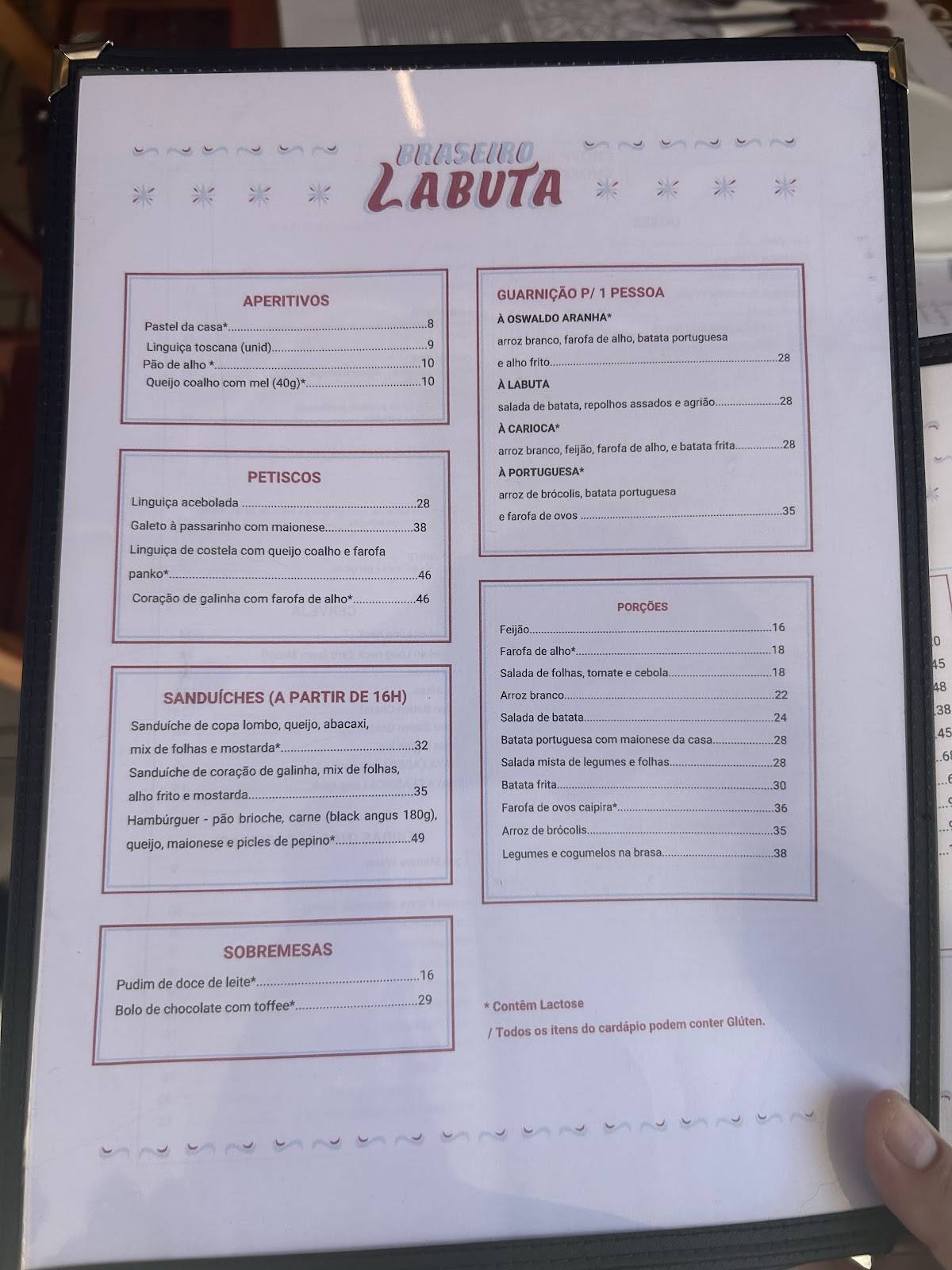 Labuta Bar cardápio