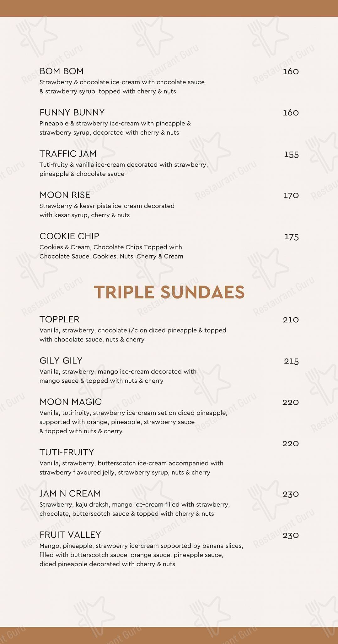 Lake View Restaurant menu