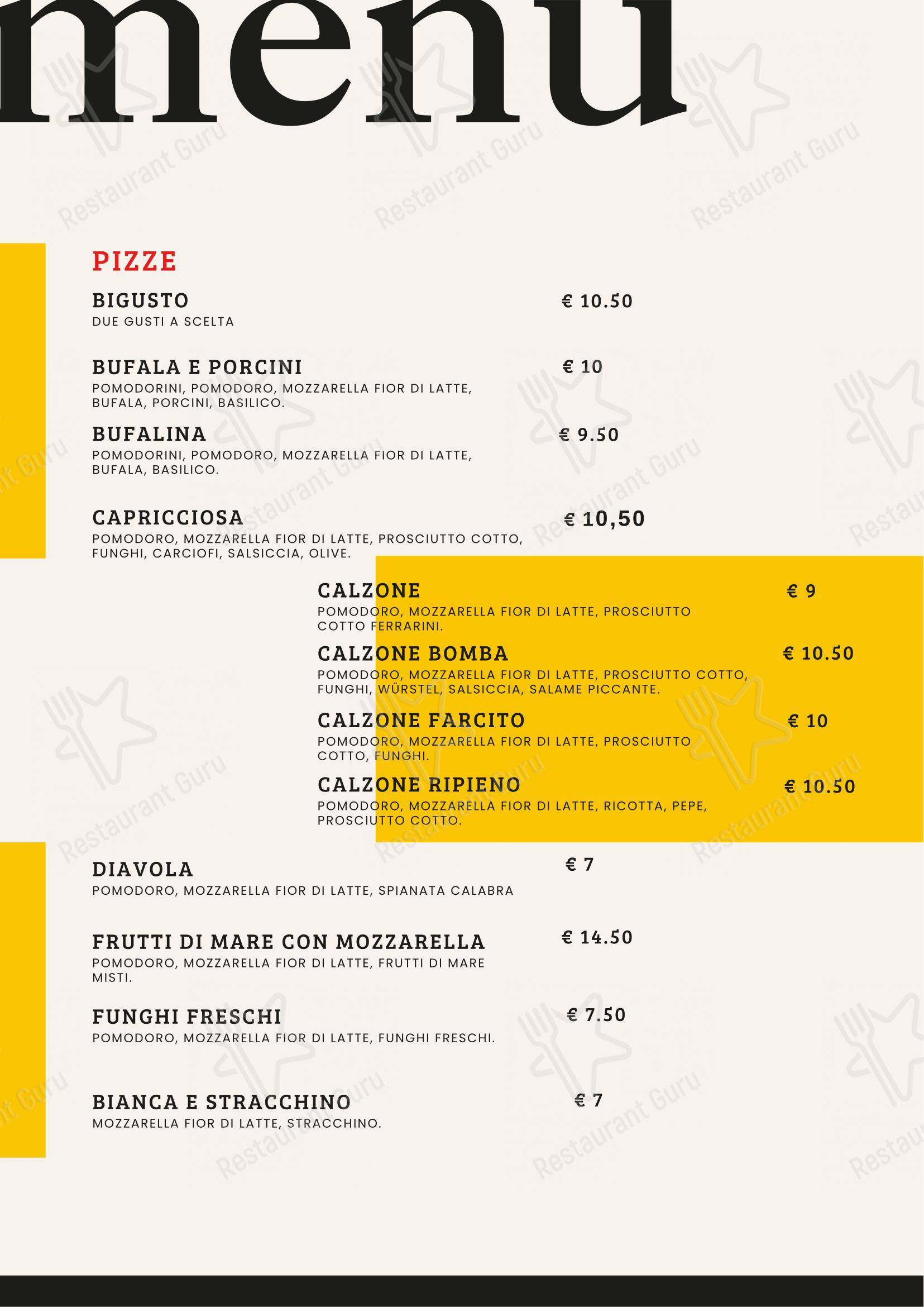 L'angolo di Vince in Modena - Menu
