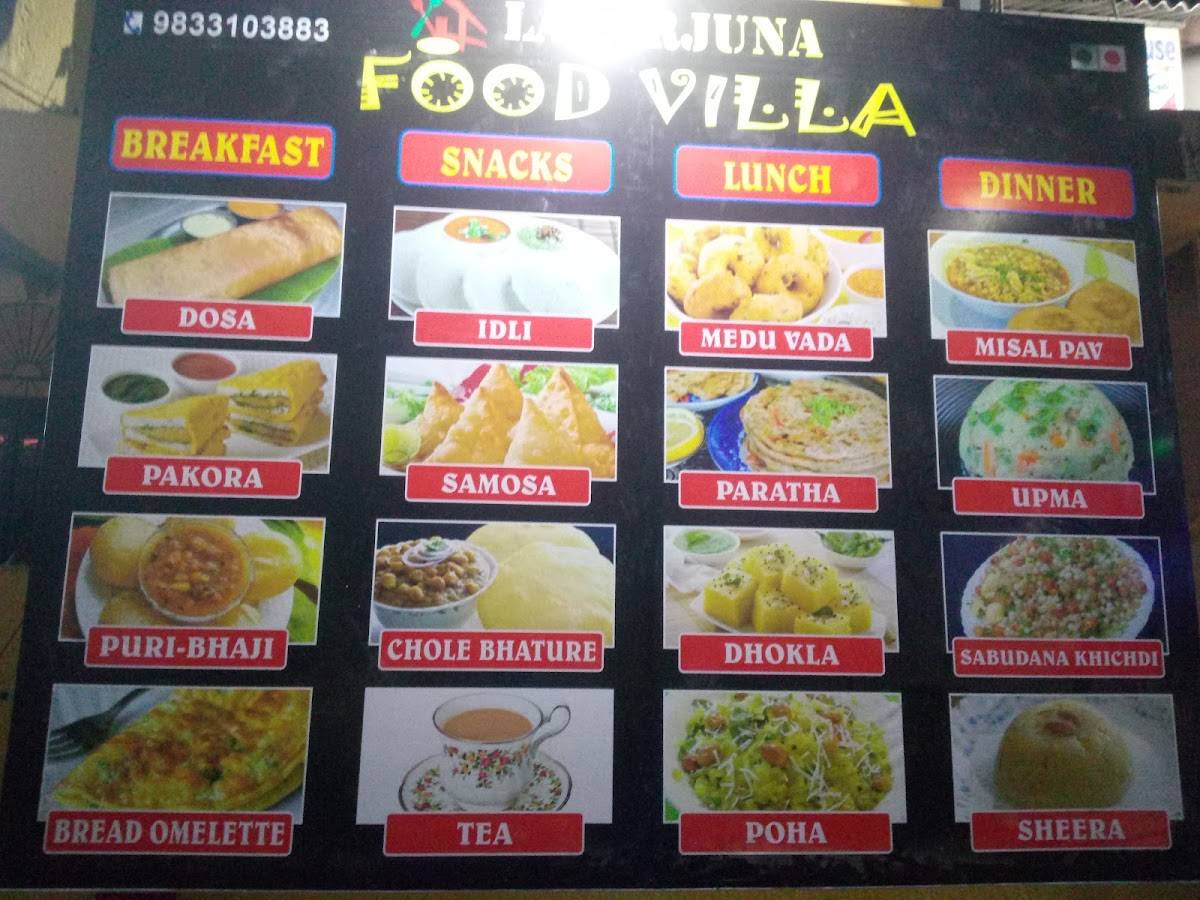 Lavarjuna Food Villa menu