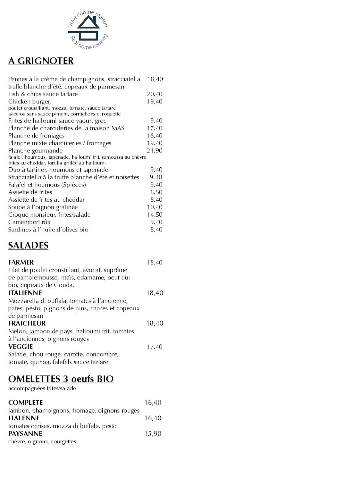 Menu de 99 Café