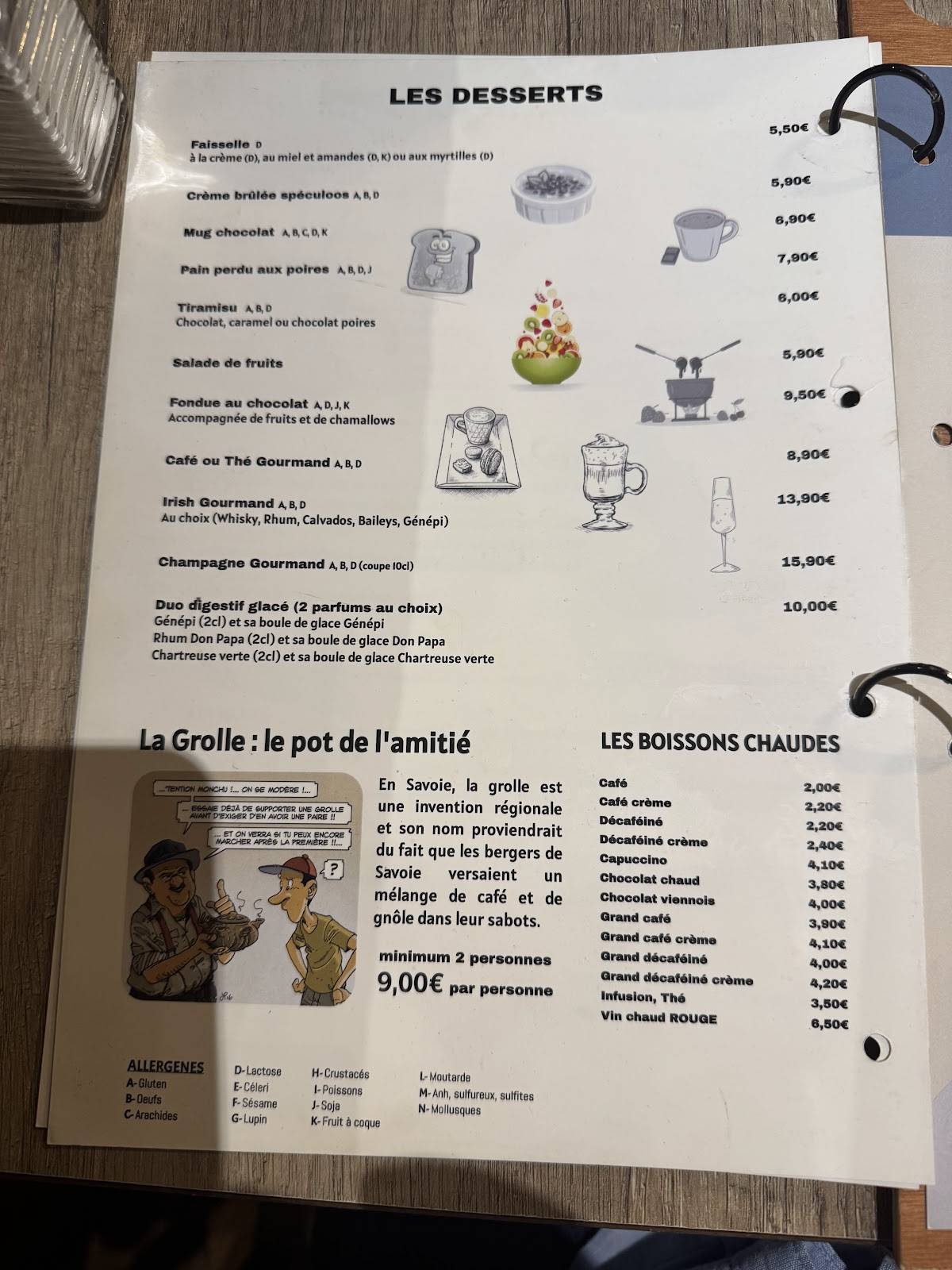 Menu de Le Ch'ti Charivari Arras