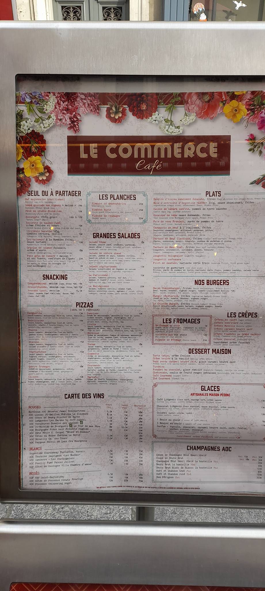 Menu de Le Commerce Café