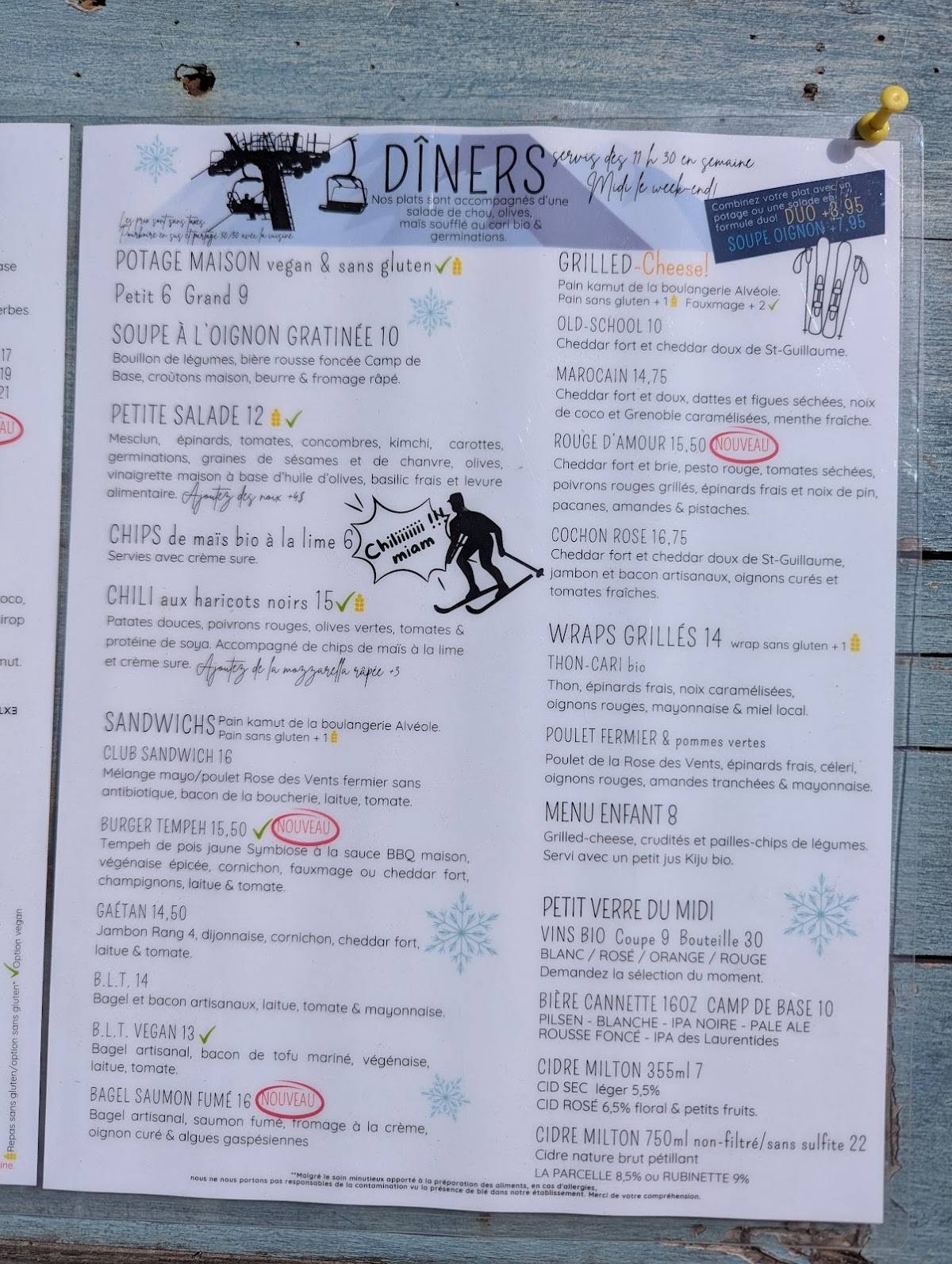 Menu de Le Général Café