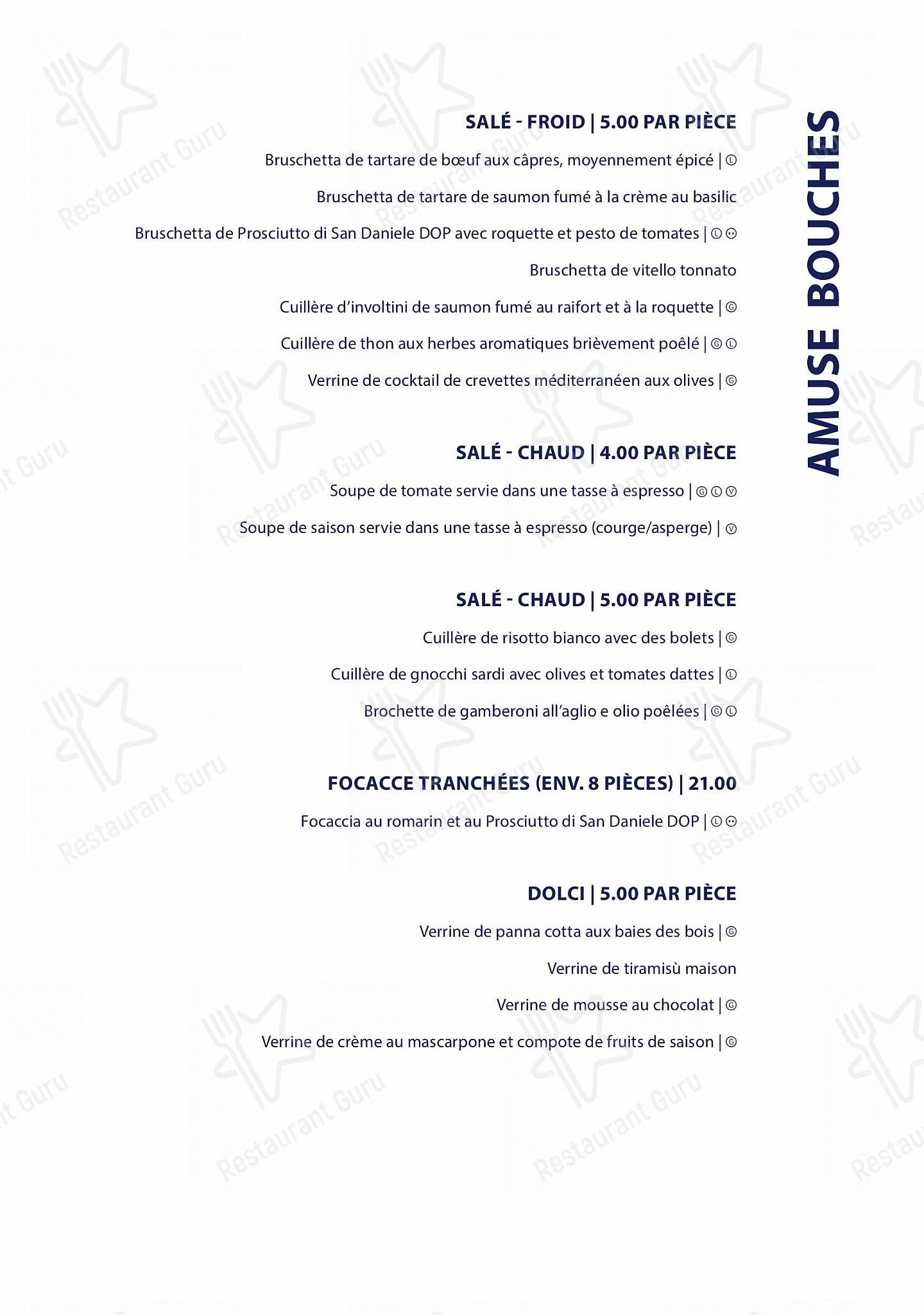 Menu per Restaurant Le Lacustre in Ginevra