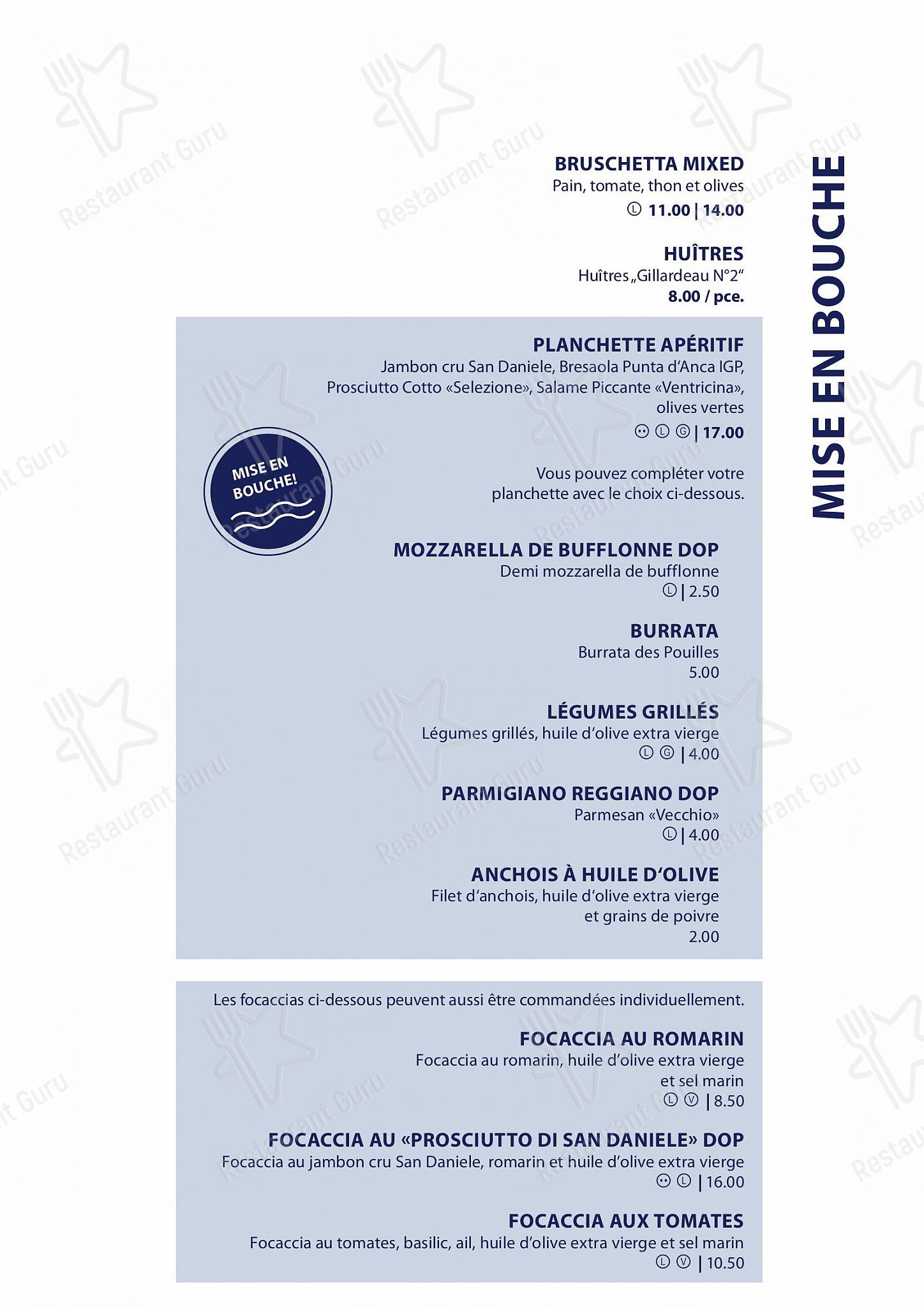 Menu per Restaurant Le Lacustre in Ginevra